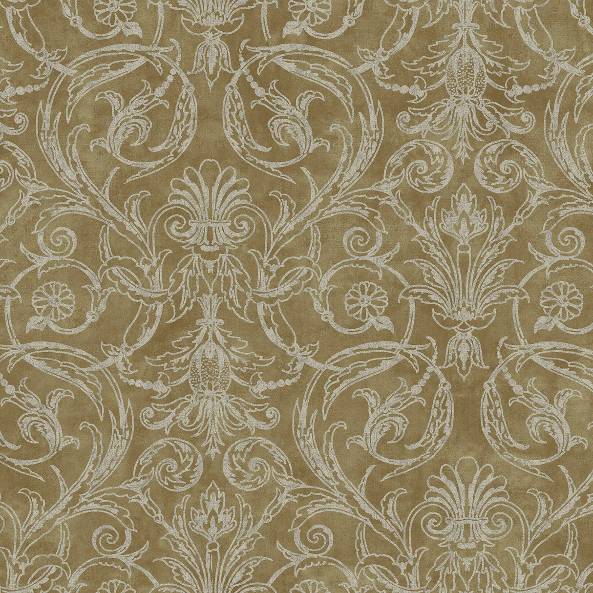 Fairwinds Studio 290-50117 Gold Acanthus Leaf Cameo Wallpaper