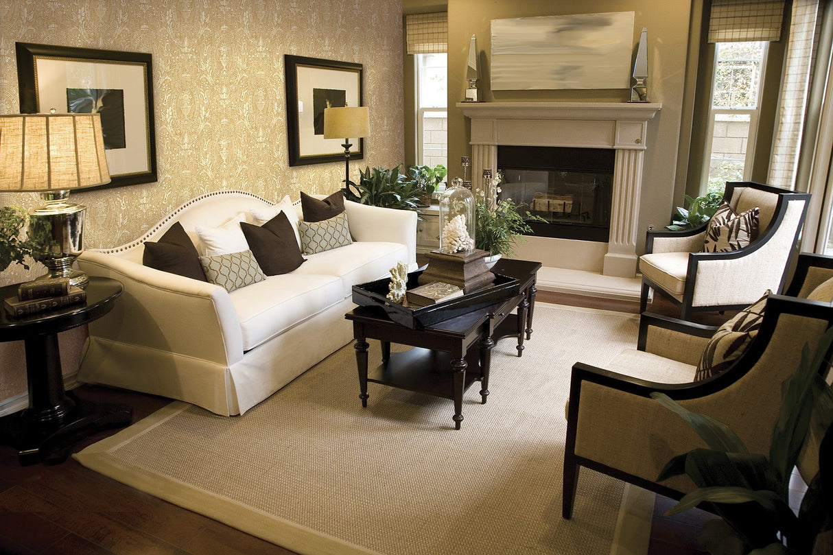 Fairwinds Studio 290-50307 Yellow Urn Acanthus Leaf Cameo Wallpaper