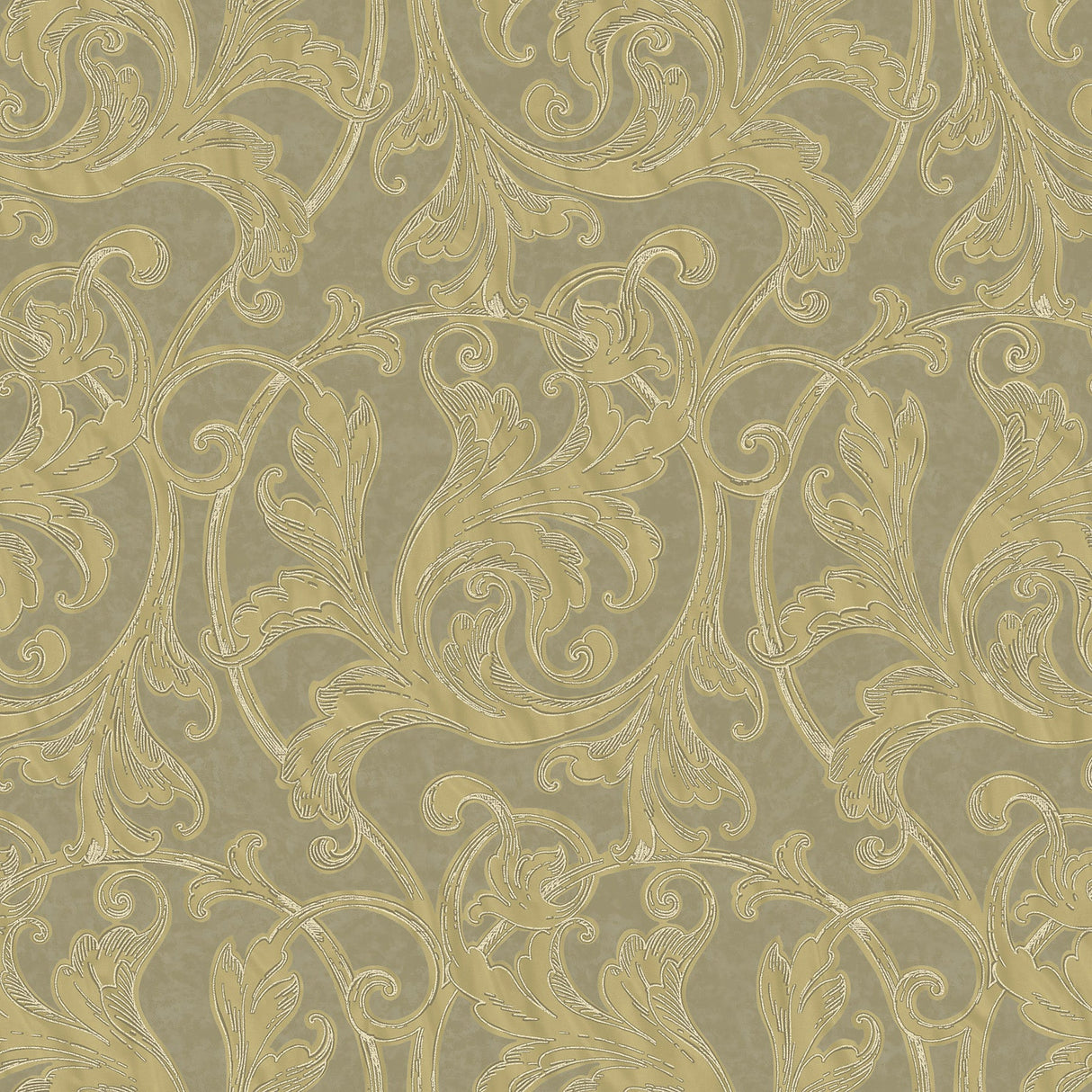 Fairwinds Studio 290-50407 Gold Acanthus Leaf Scroll Wallpaper