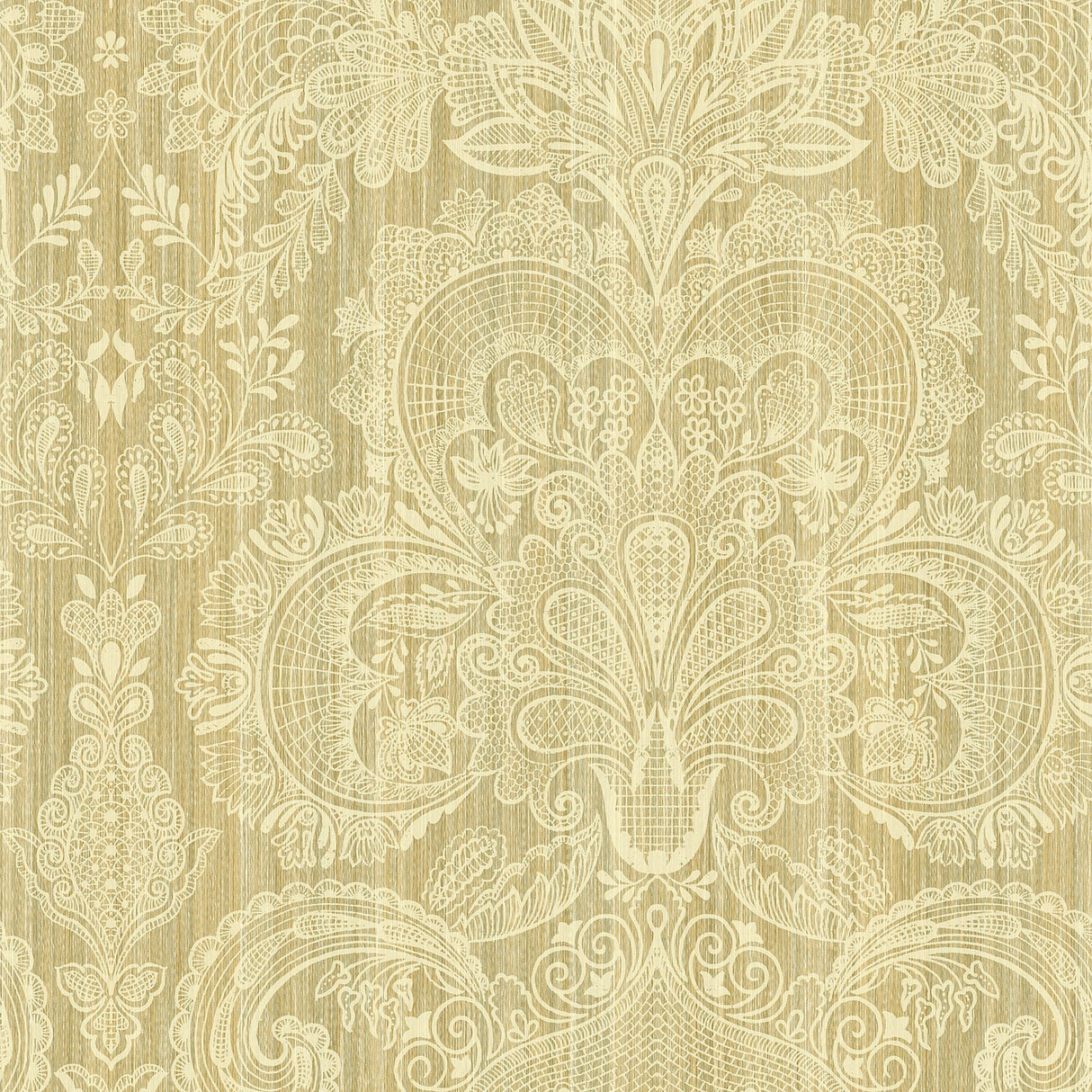 Fairwinds Studio 290-50805 Yellow Lace Damask Wallpaper