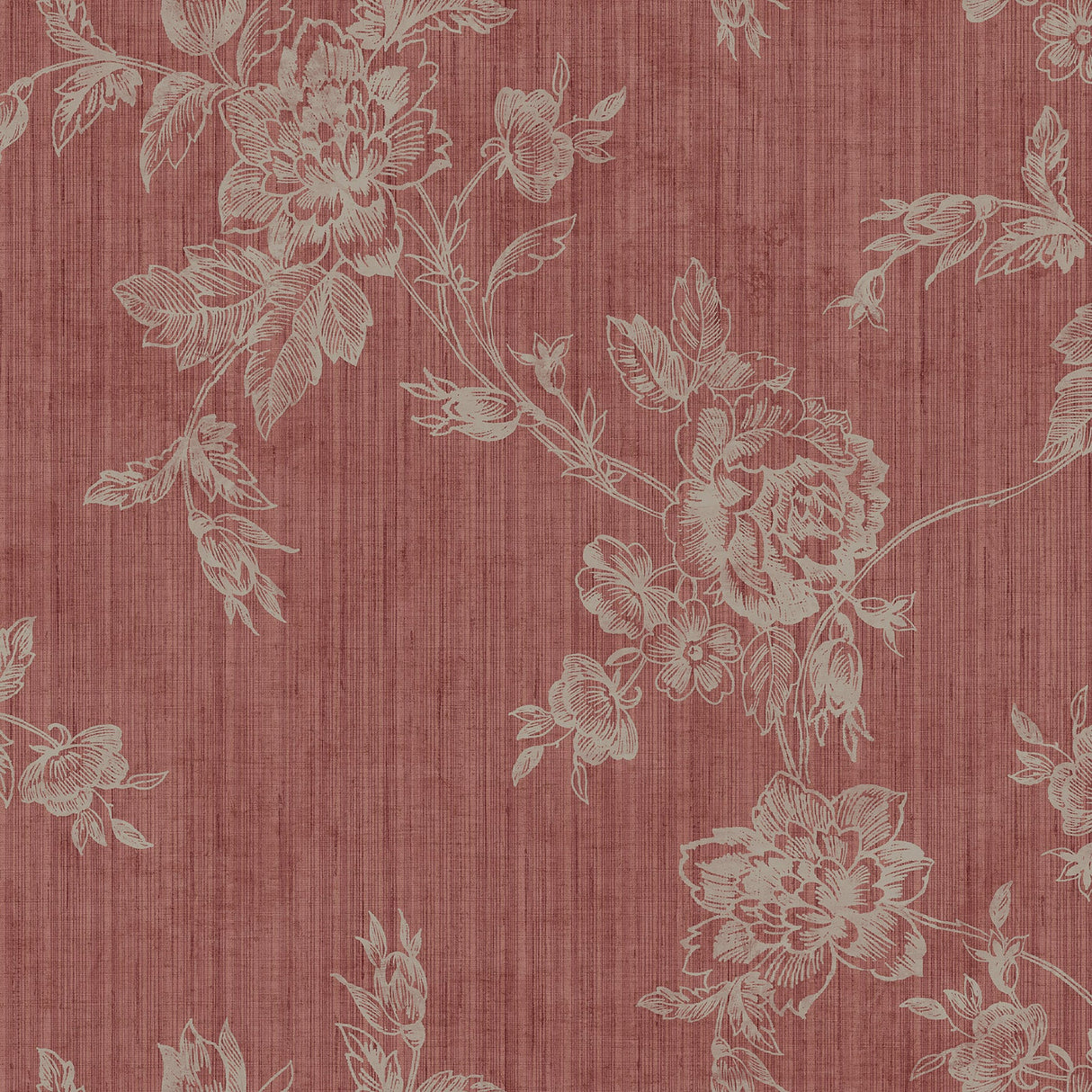 Fairwinds Studio 290-50901 Dark Red Tonal Rose Trail Wallpaper