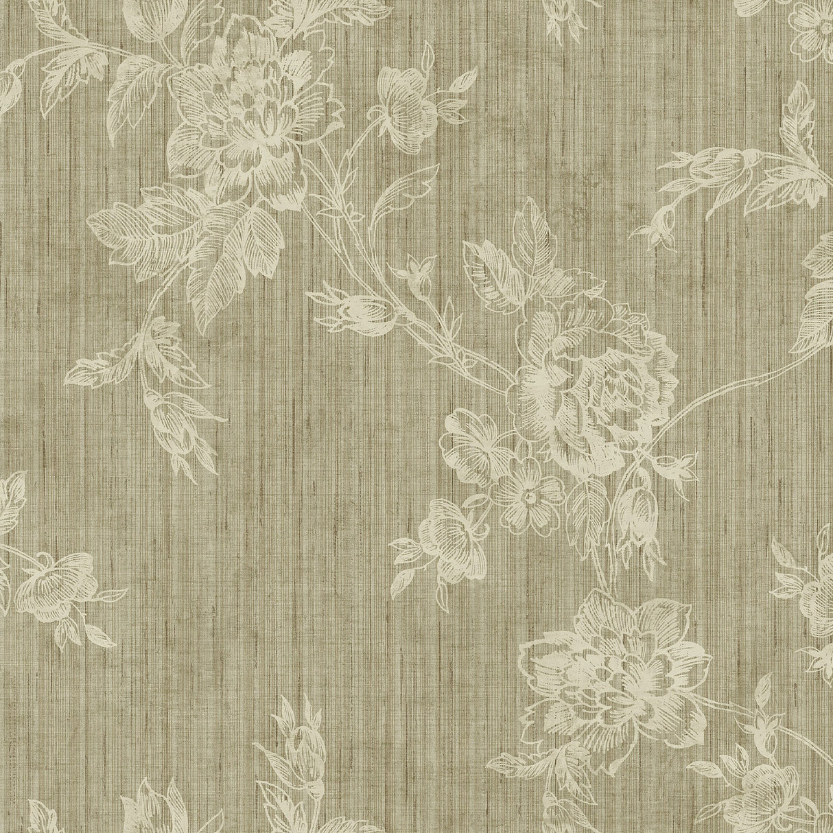 Fairwinds Studio 290-50908 Linen Tonal Rose Trail Wallpaper