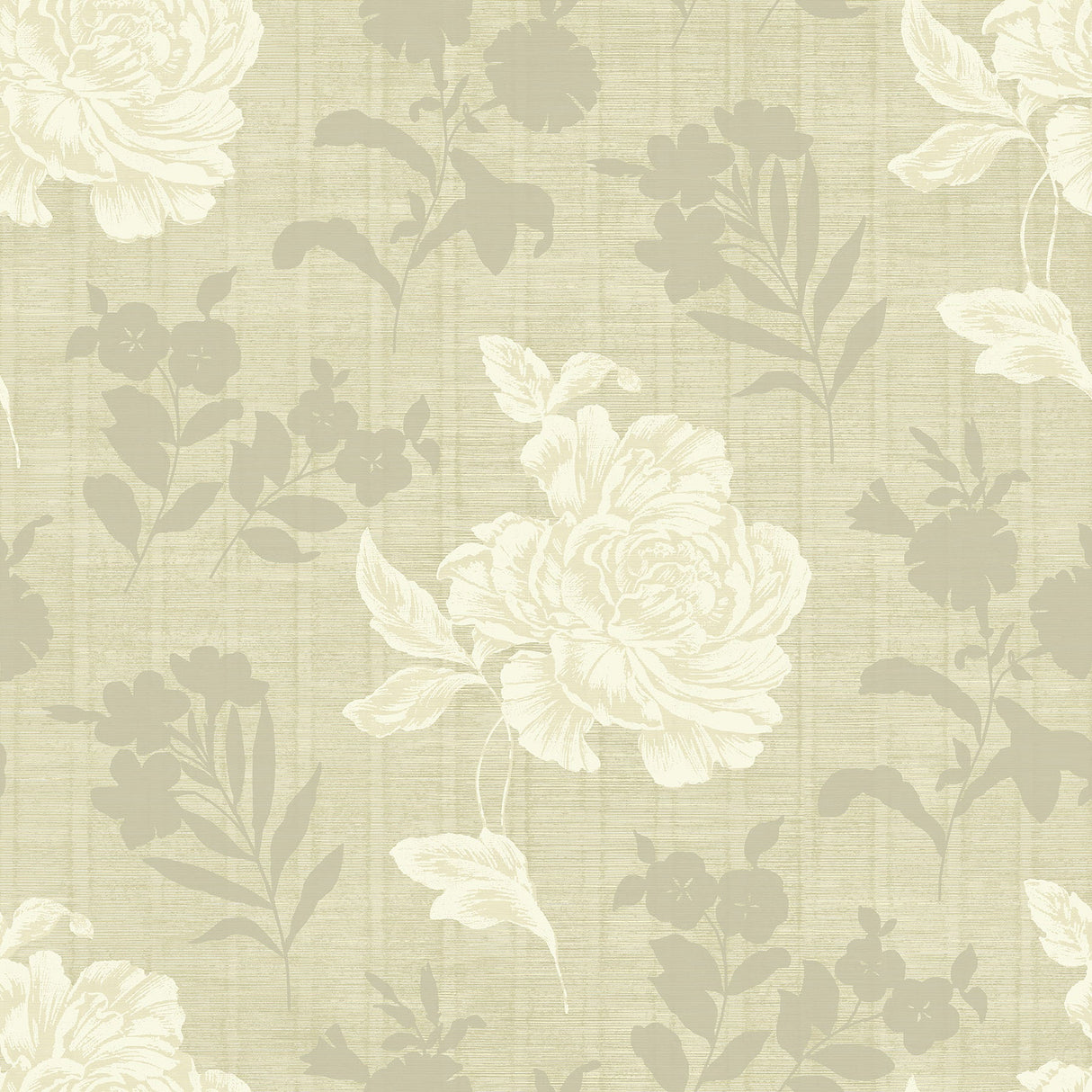 Fairwinds Studio 290-51007 Dove Horizontal Slub Floral Wallpaper