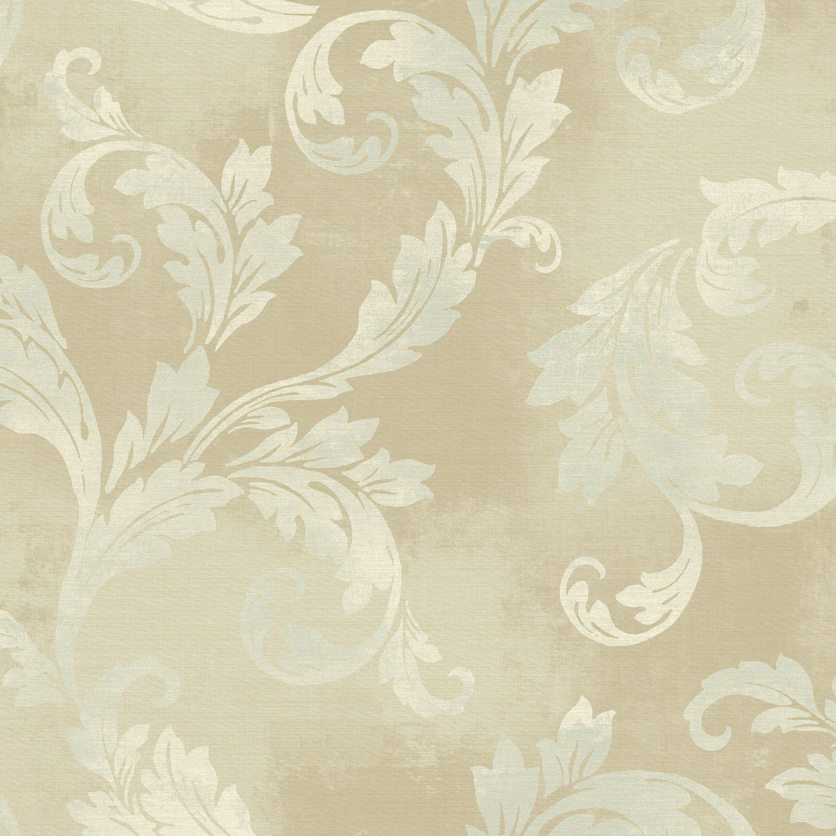 Fairwinds Studio 290-51508 Brown Clean Acanthus Leaf Scroll Wallpaper
