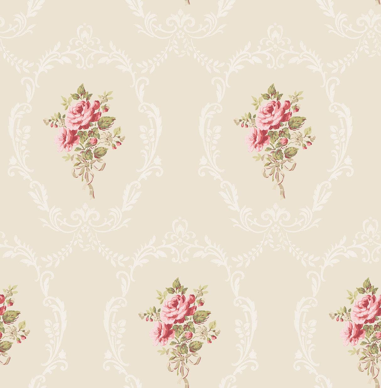 Fine Decor 2900-23215 Camellia Gold Floral Cameo Wallpaper