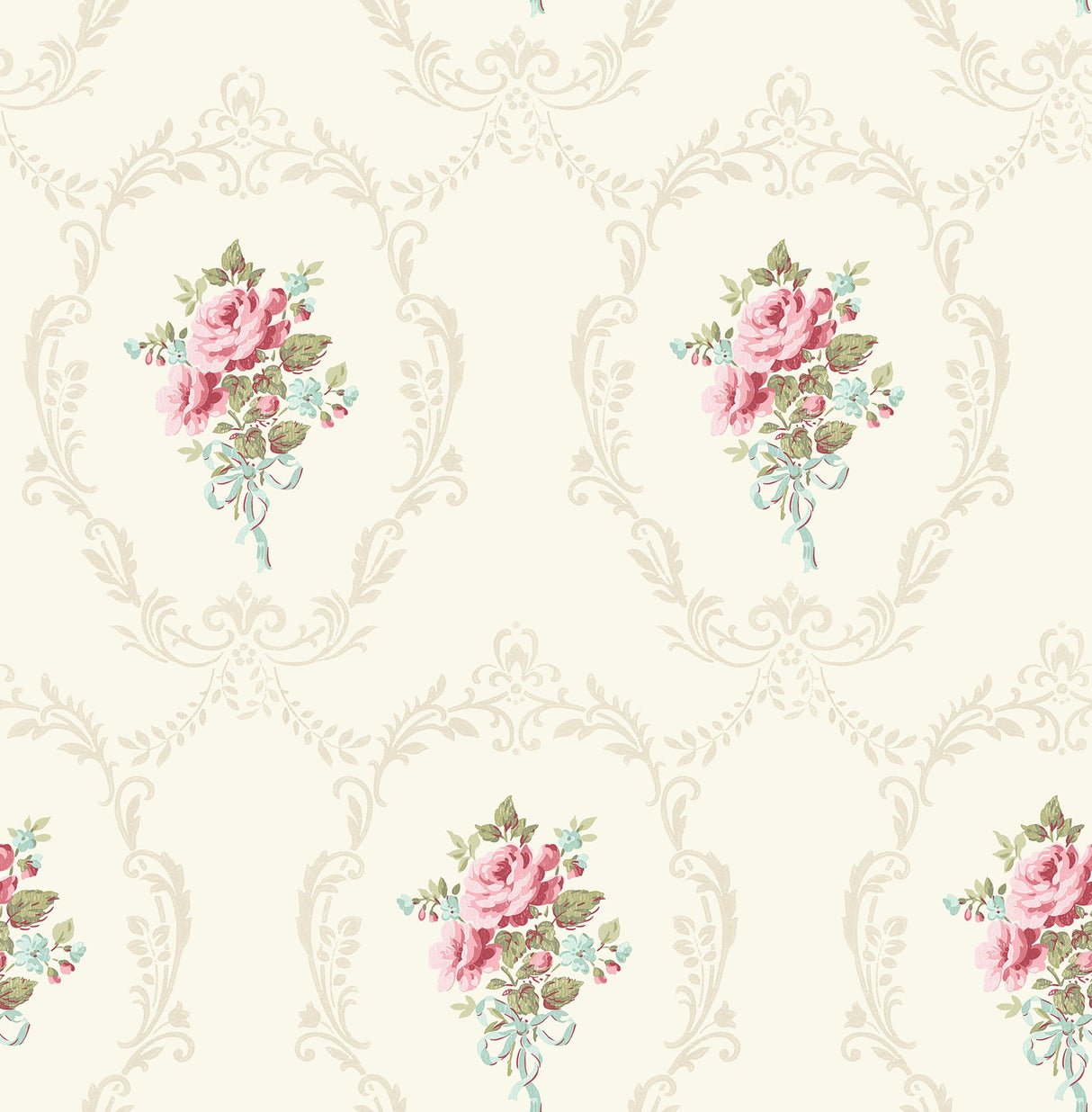 Fine Decor 2900-23218 Camellia White Floral Cameo Wallpaper