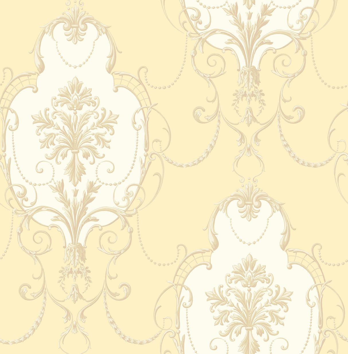 Fine Decor 2900-23252 Lucinda Yellow Cameo Wallpaper