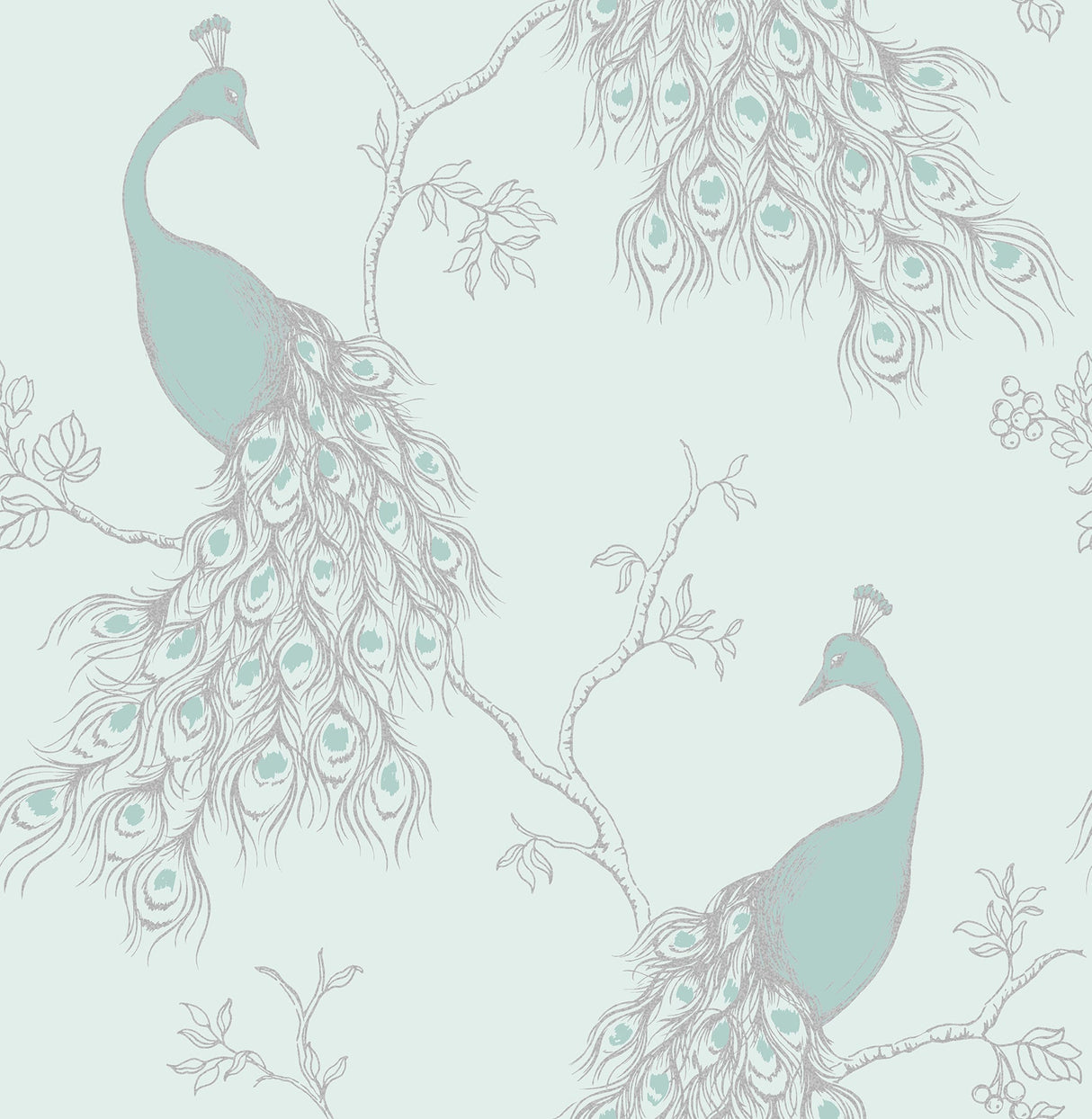 Fine Decor 2900-40713 Phasia Seafoam Peacock Wallpaper