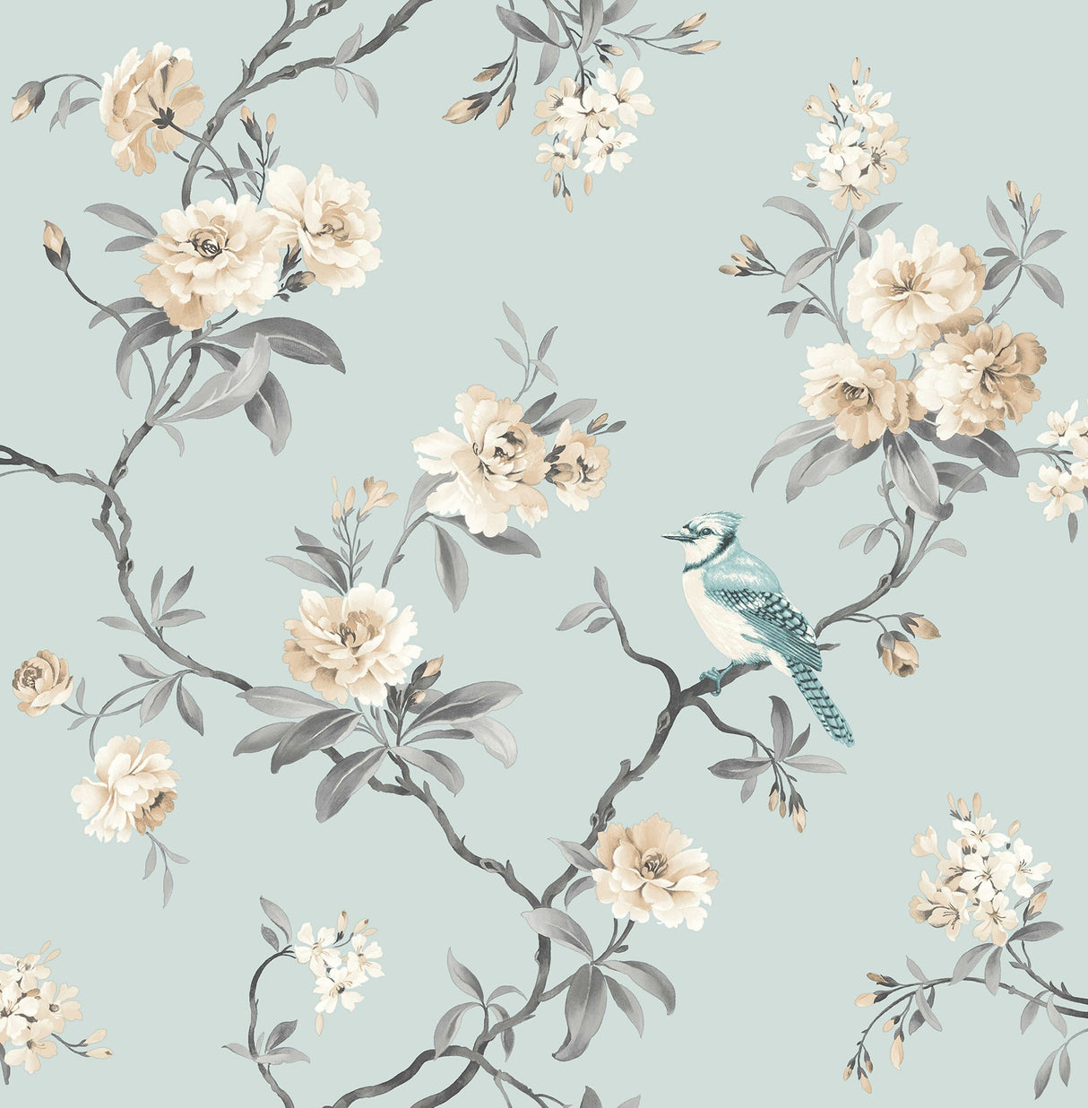 Fine Decor 2900-40765 Chinoiserie Blue Floral Wallpaper