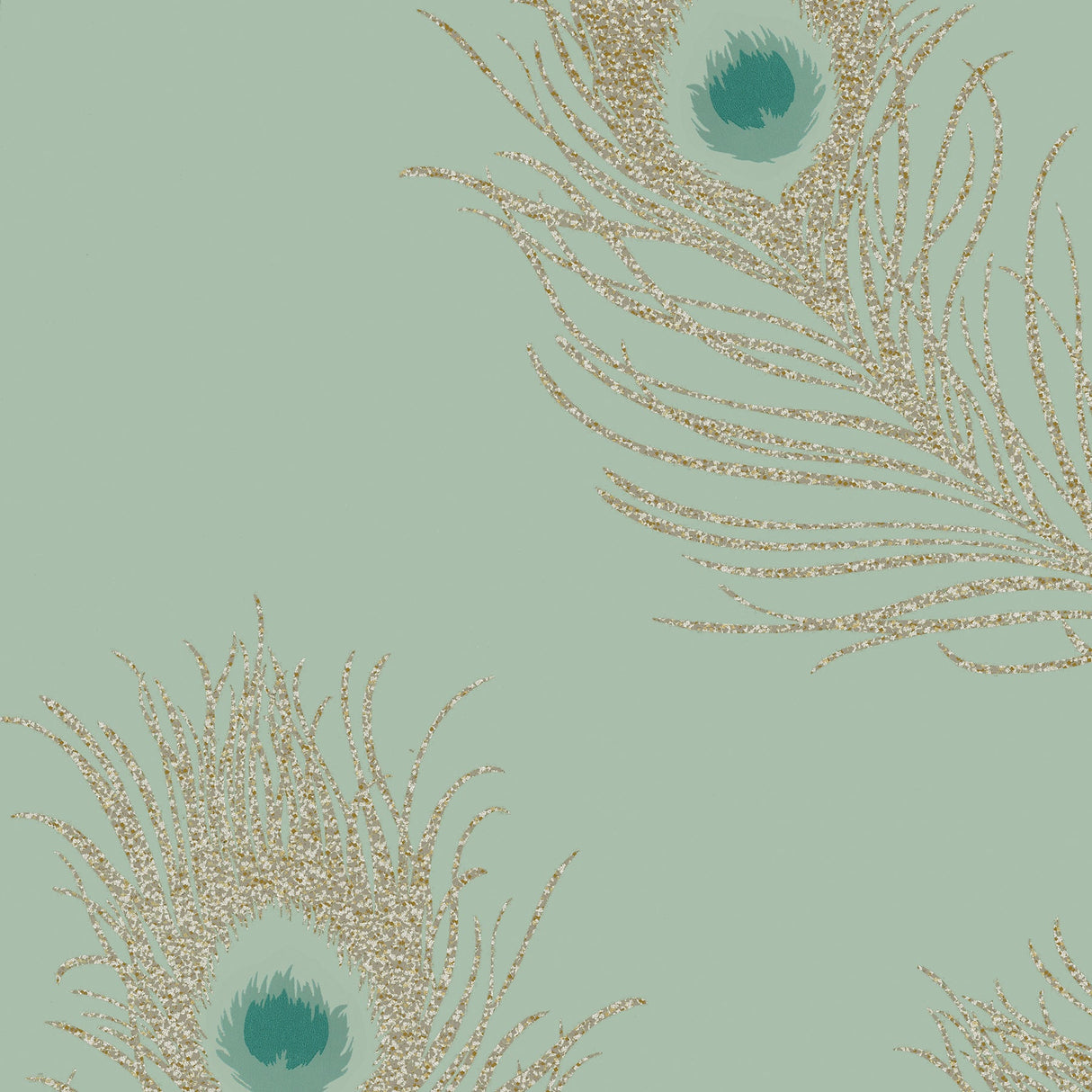 Fine Decor 2900-40798 Squawk Blue Glitter Peacock Wallpaper