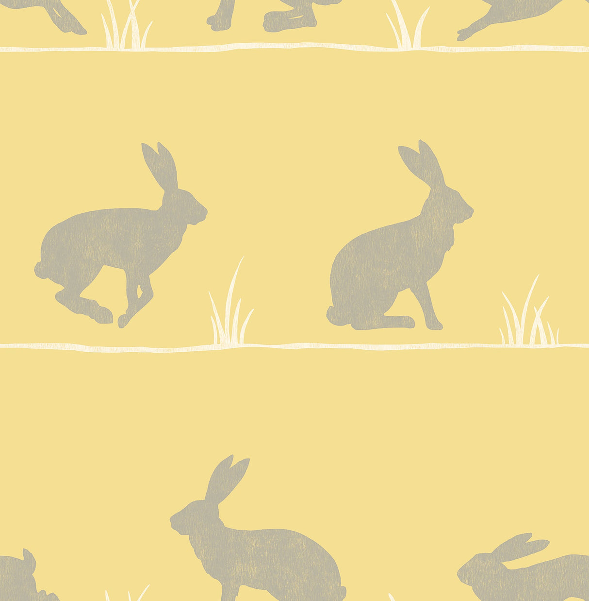 Fine Decor 2900-41265 Nell Mustard Rabbit Wallpaper
