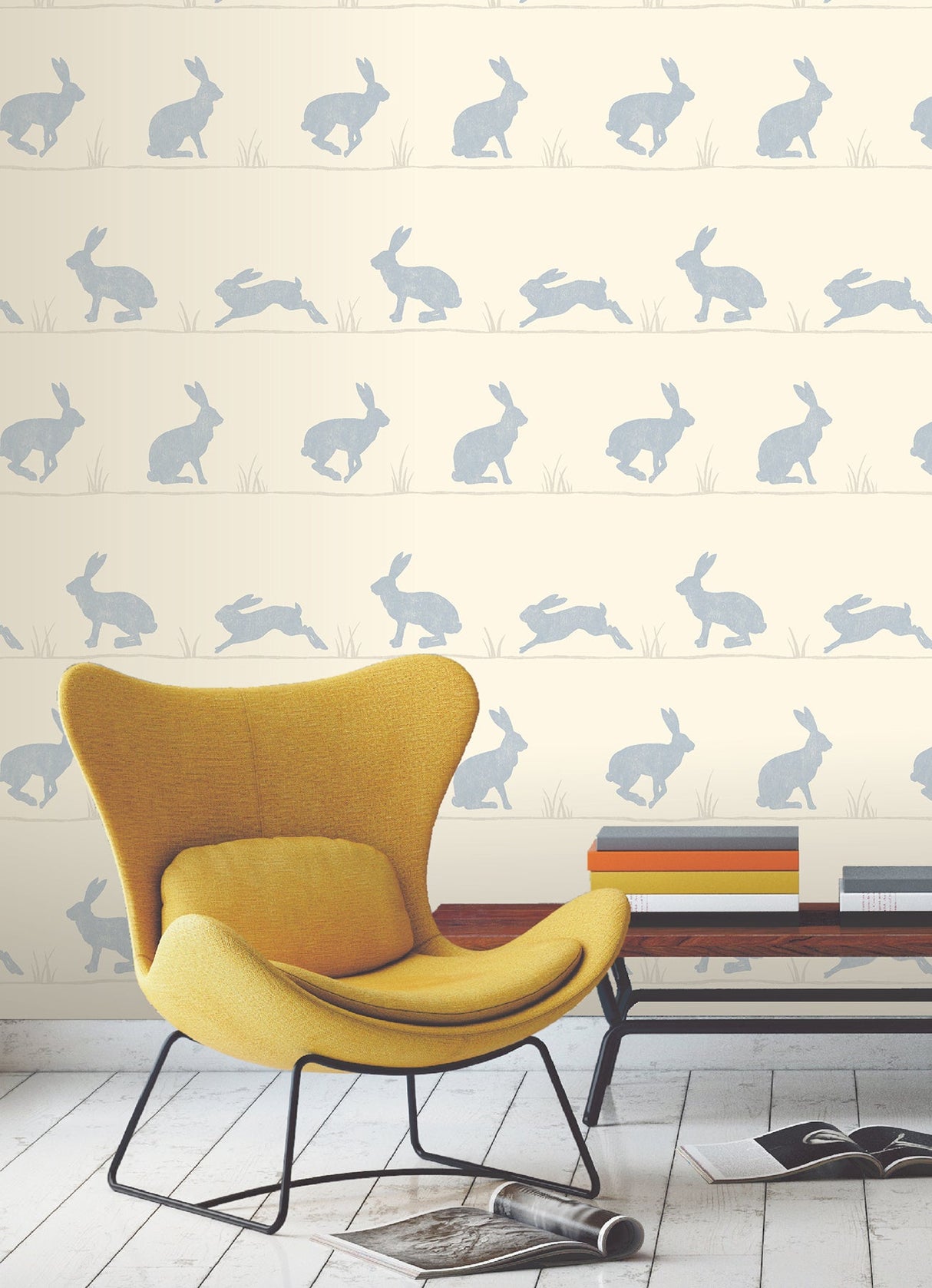 Fine Decor 2900-41266 Nell Beige Rabbit Wallpaper