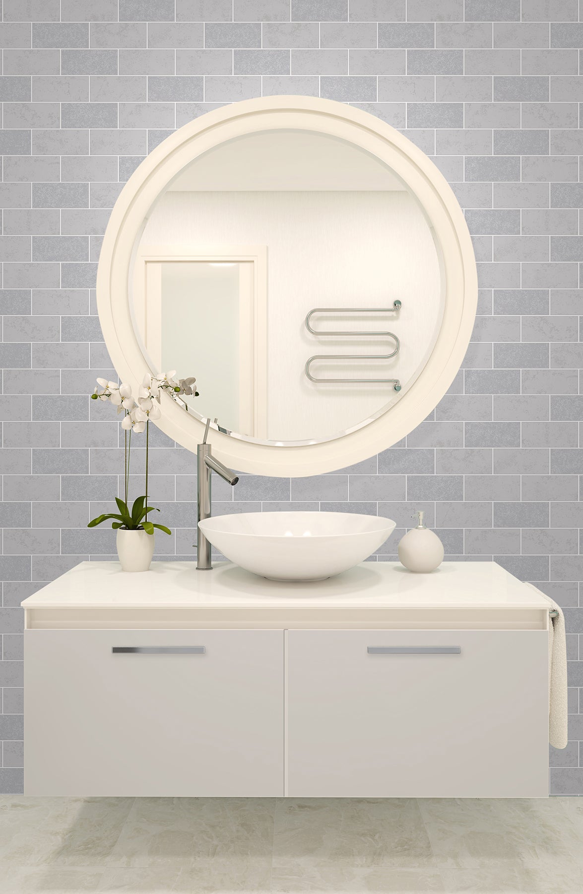 Fine Decor 2900-41461 Ceramica Grey Subway Tile Wallpaper