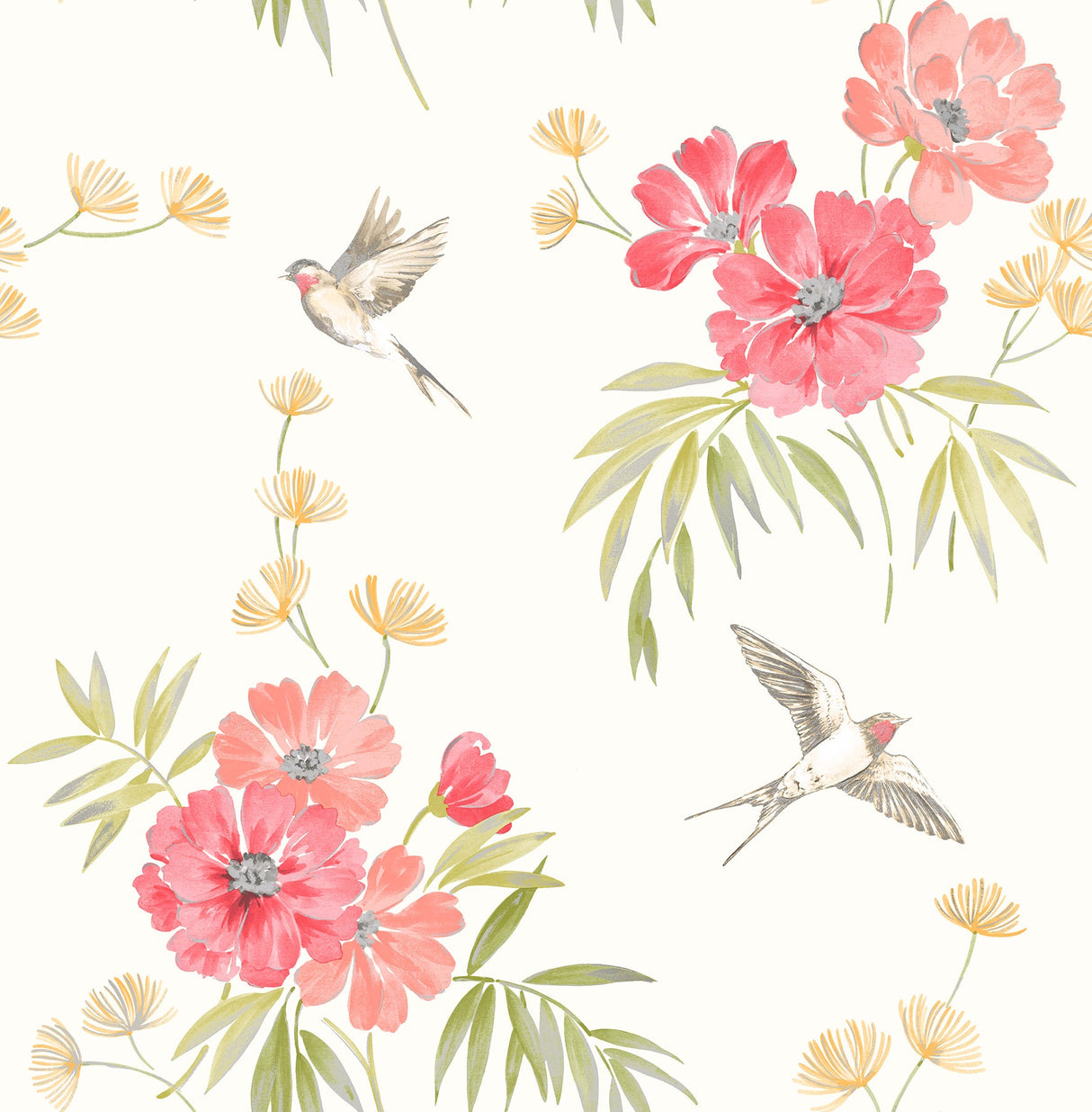 Fine Decor 2900-41588 Riva Coral Floral Wallpaper