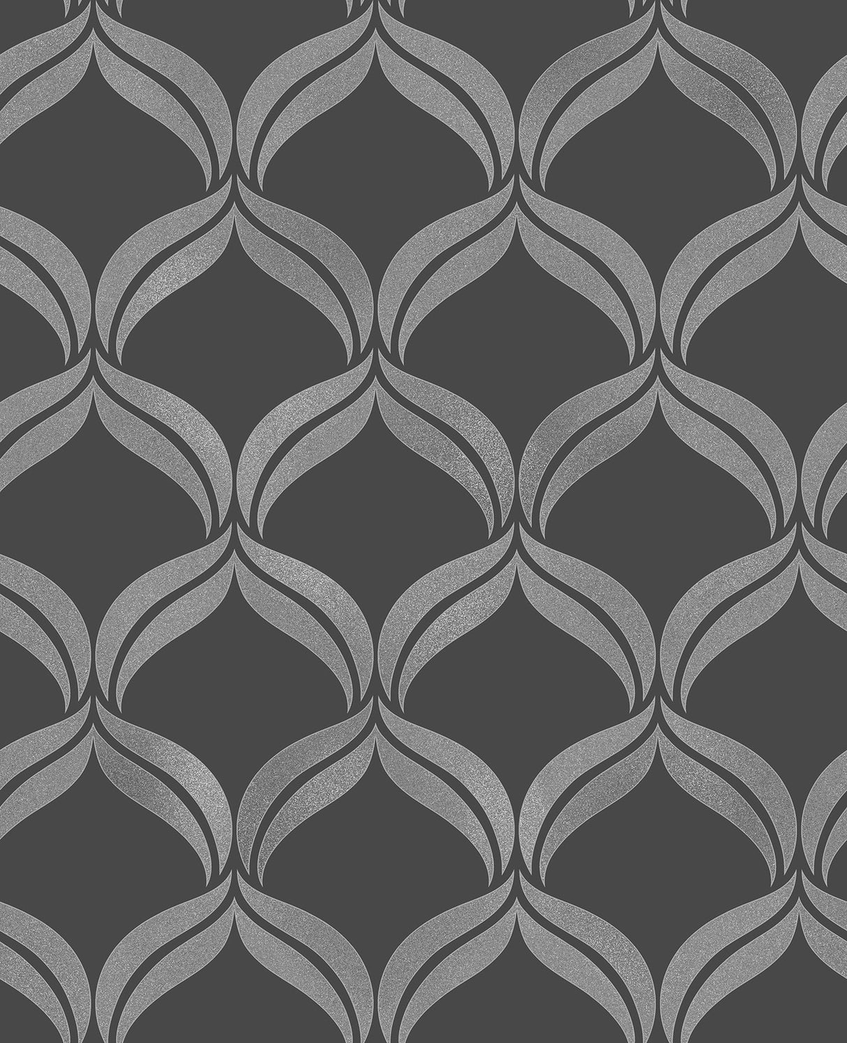 Fine Decor 2900-41702 Wentworth Geo Black Ogee Wallpaper