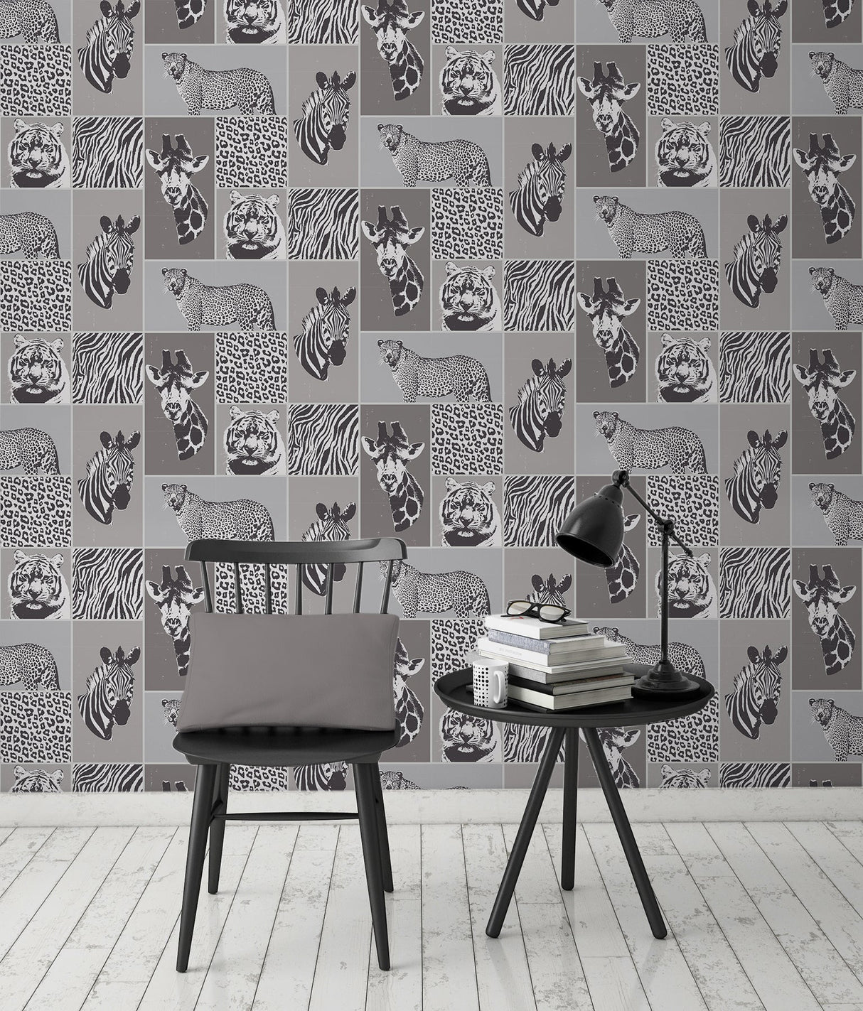 Fine Decor 2900-41919 Zoya Grey Safari Wallpaper