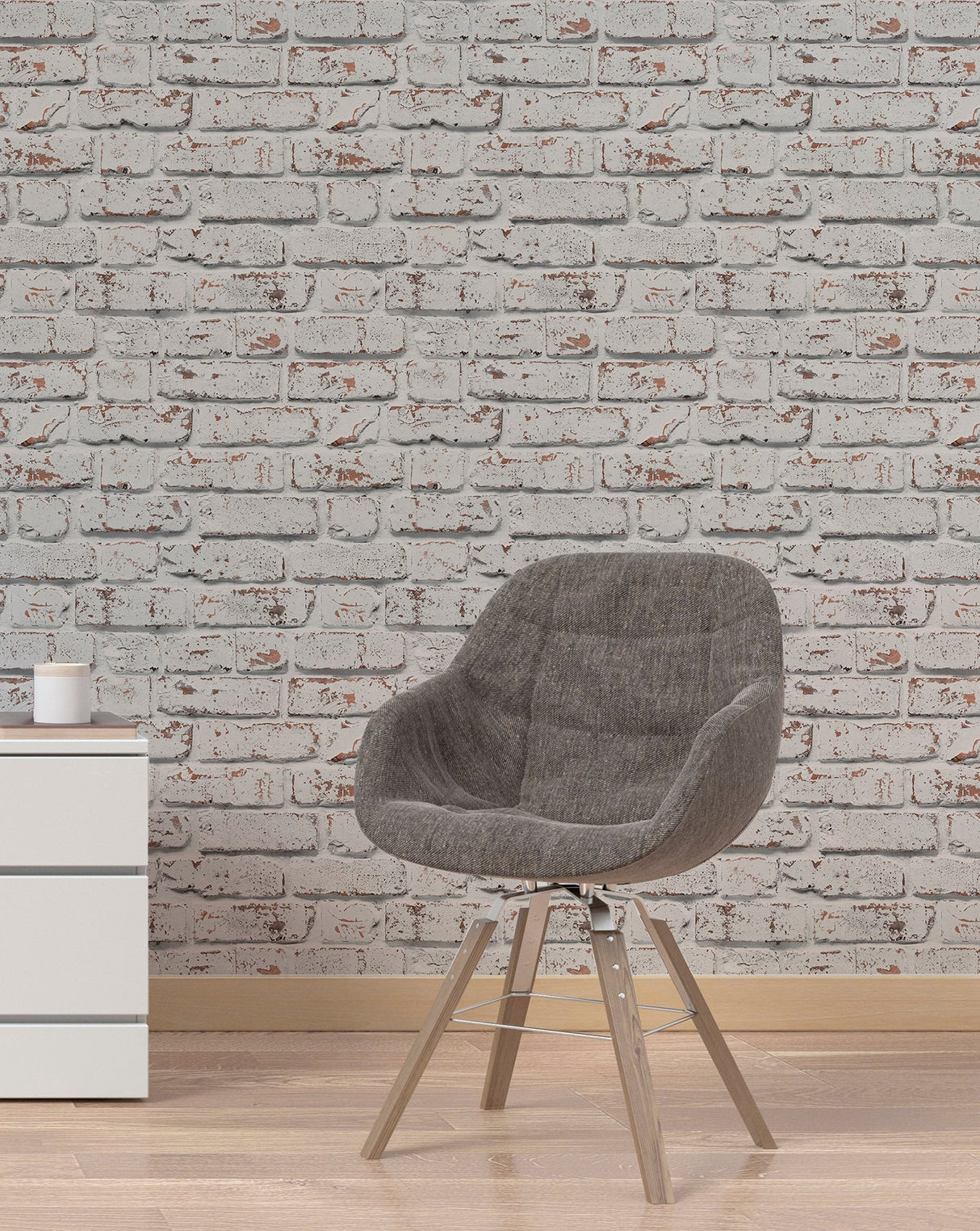 Fine Decor 2900-42032 White Rustic Brick Wallpaper
