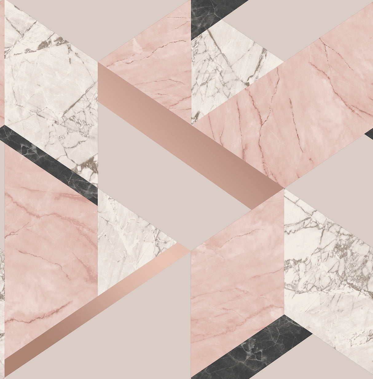 Fine Decor 2900-42053 Elvira Pink Marble Geometric Wallpaper