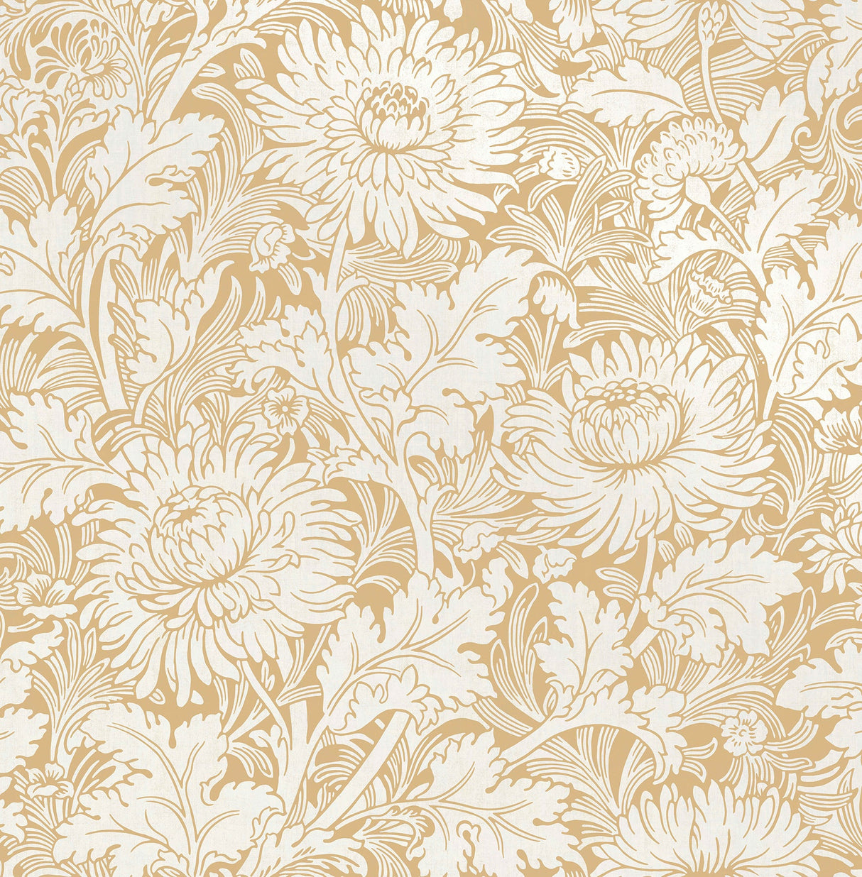 Fine Decor 2900-42528 Zinnia Mustard Floral Wallpaper