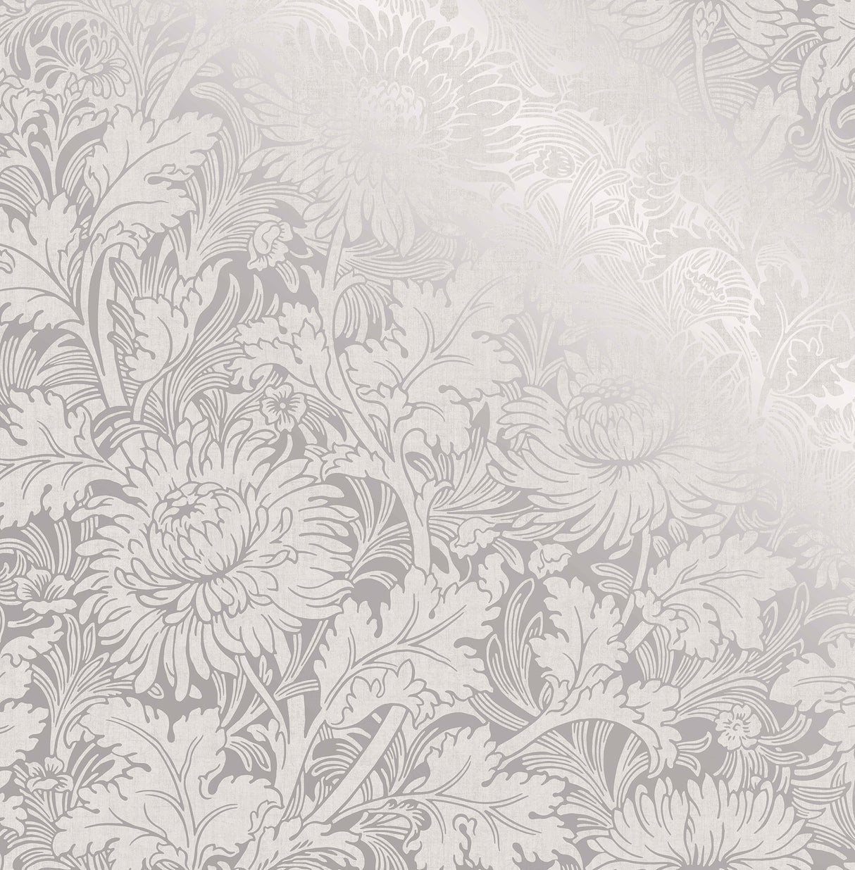 Fine Decor 2900-42530 Zinnia Silver Floral Wallpaper