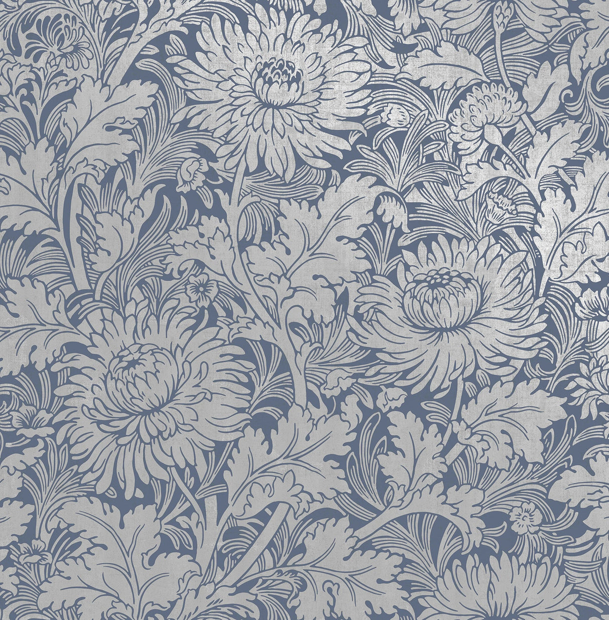 Fine Decor 2900-42532 Zinnia Blue Floral Wallpaper