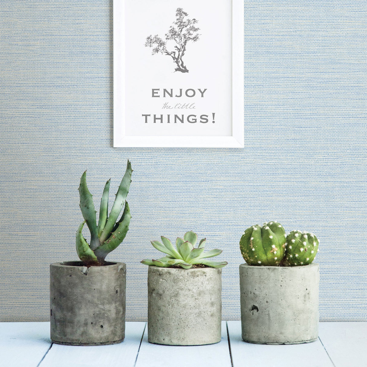 A-Street Prints 2901-24283 Agave Bliss Sky Blue Faux Grasscloth Wallpaper