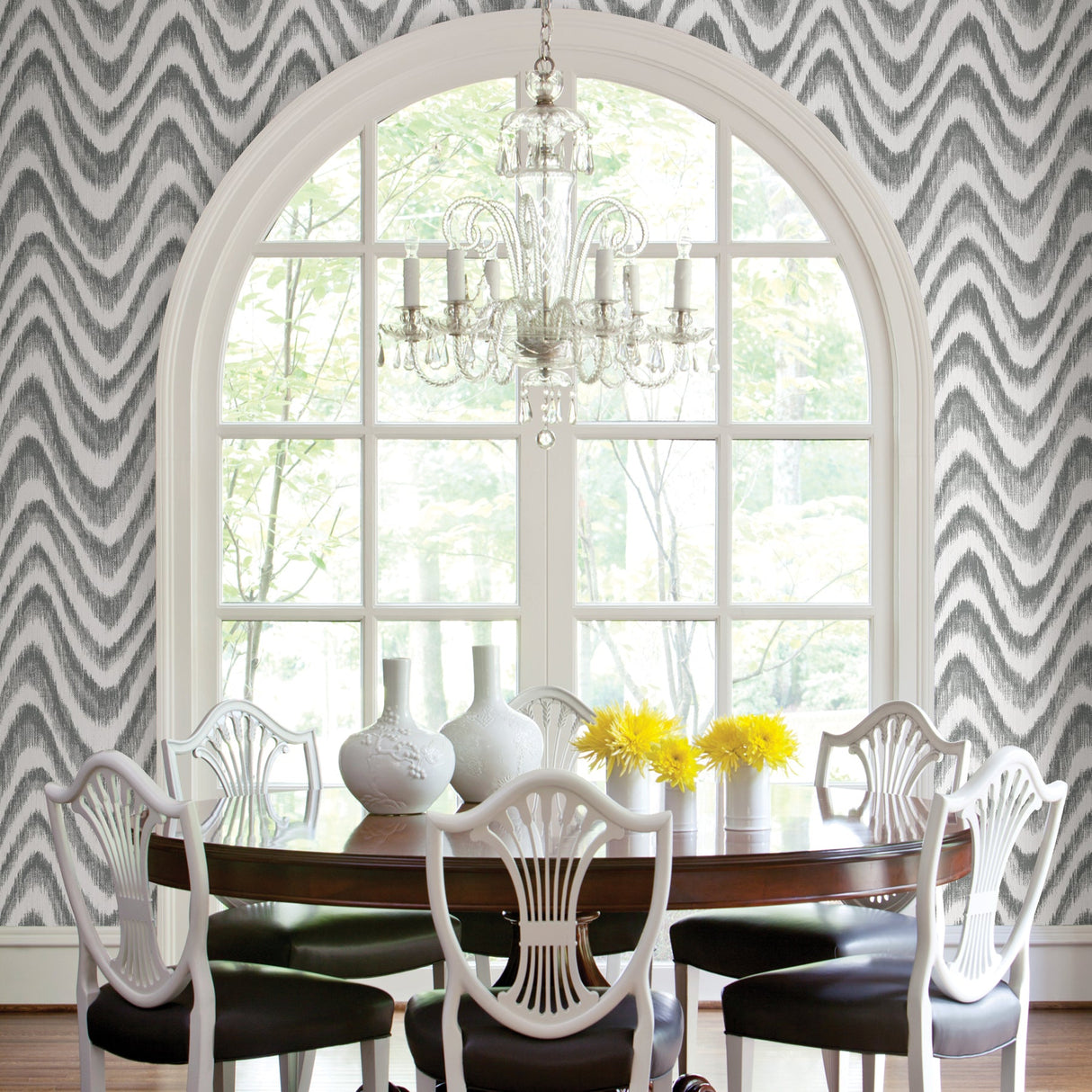 A-Street Prints 2901-25407 Bargello Grey Faux Grasscloth Wave Wallpaper