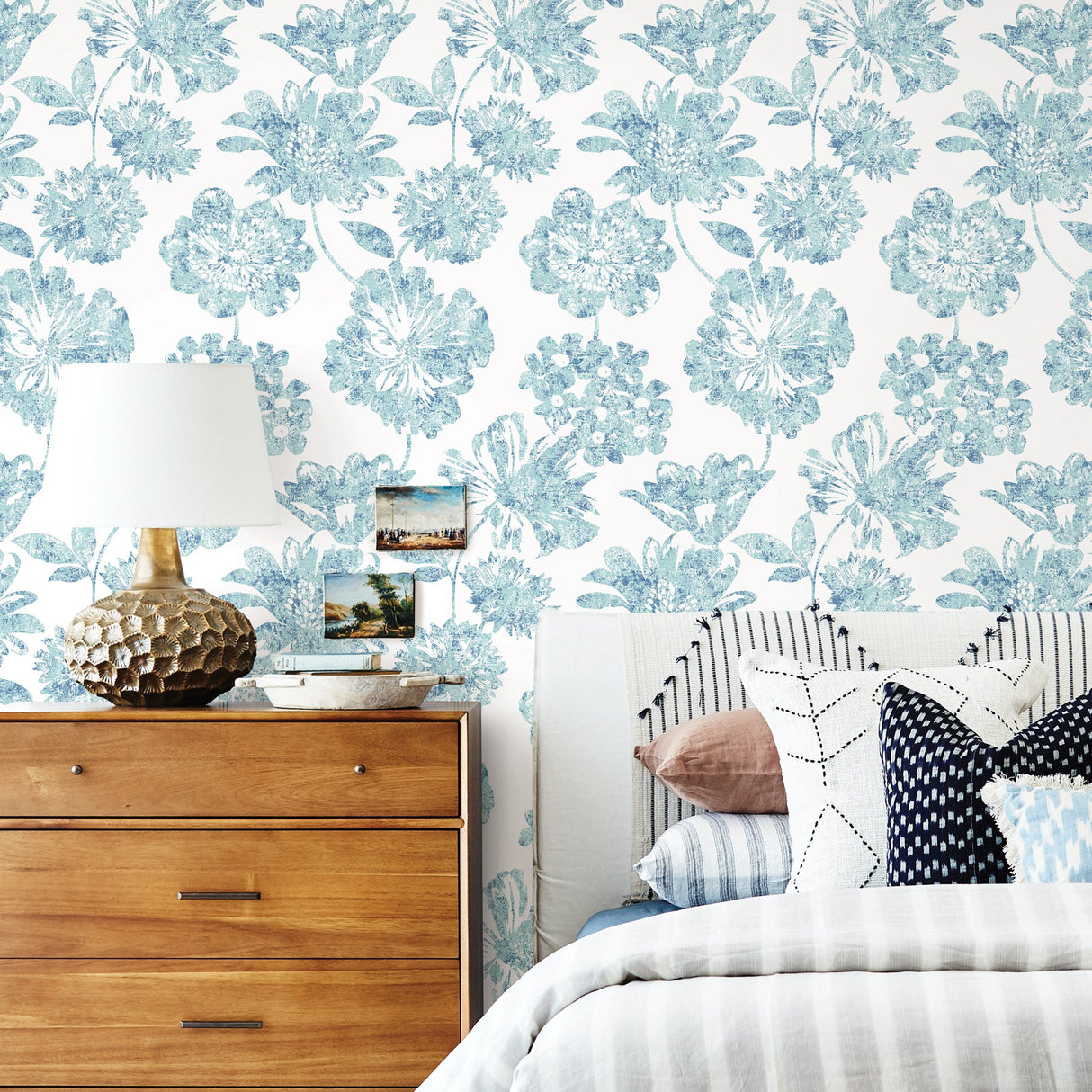 A-Street Prints 2901-25415 Folia Blue Floral Wallpaper