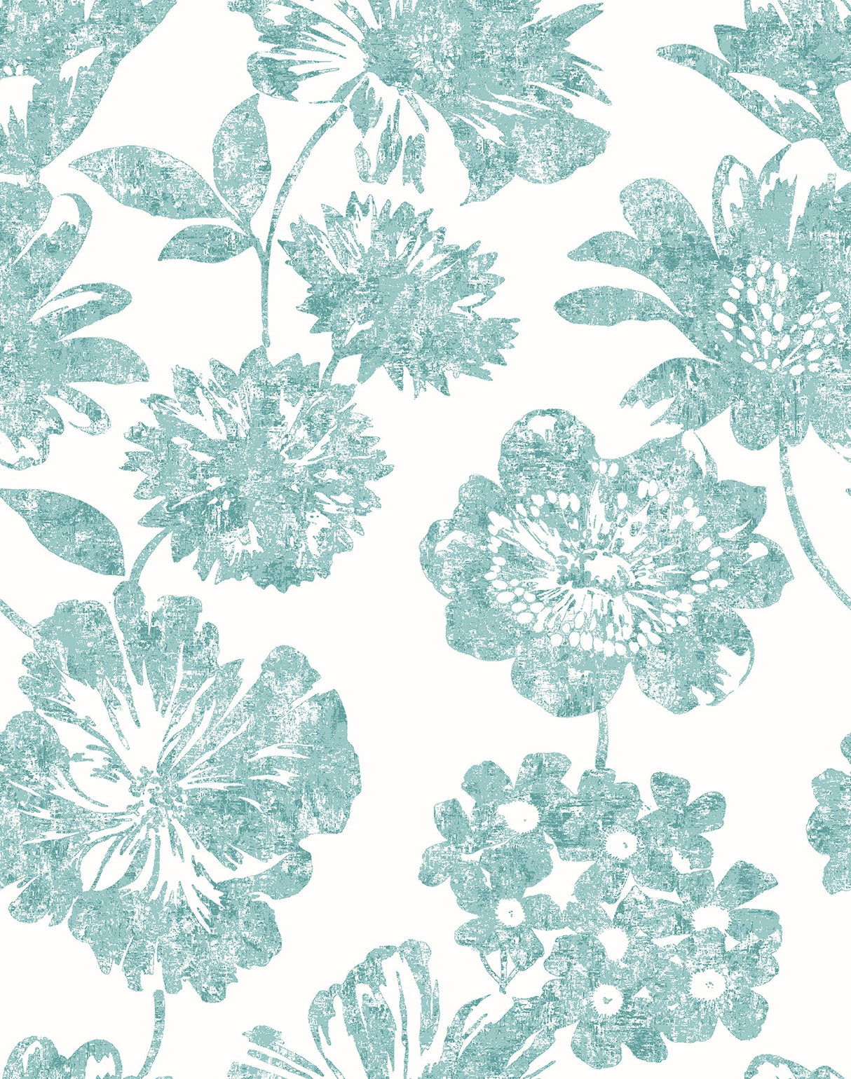 A-Street Prints 2901-25418 Folia Aqua Floral Wallpaper