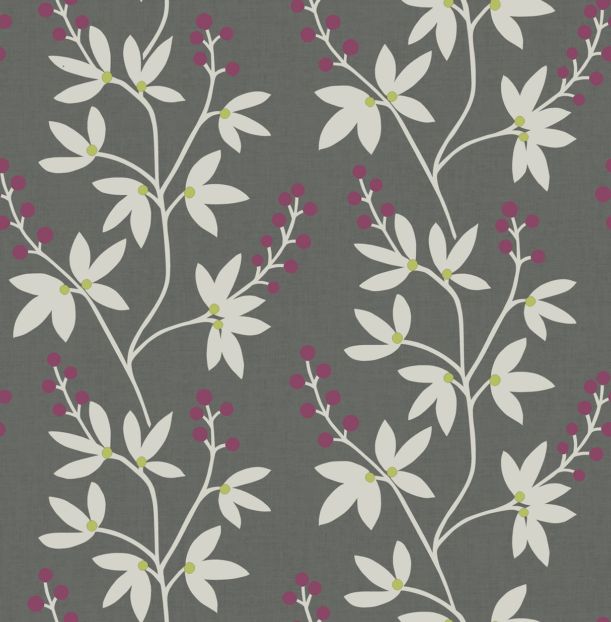 A-Street Prints 2901-25439 Linnea Elsa Charcoal Botanical Trail Wallpaper