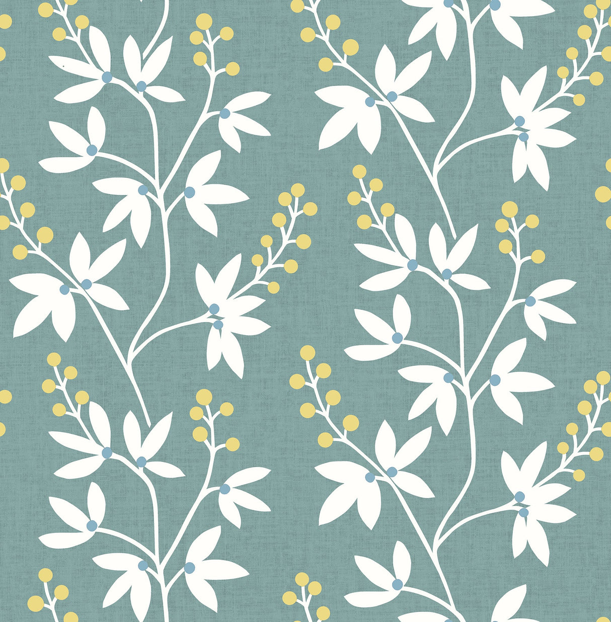 A-Street Prints 2901-25440 Linnea Elsa Teal Botanical Trail Wallpaper