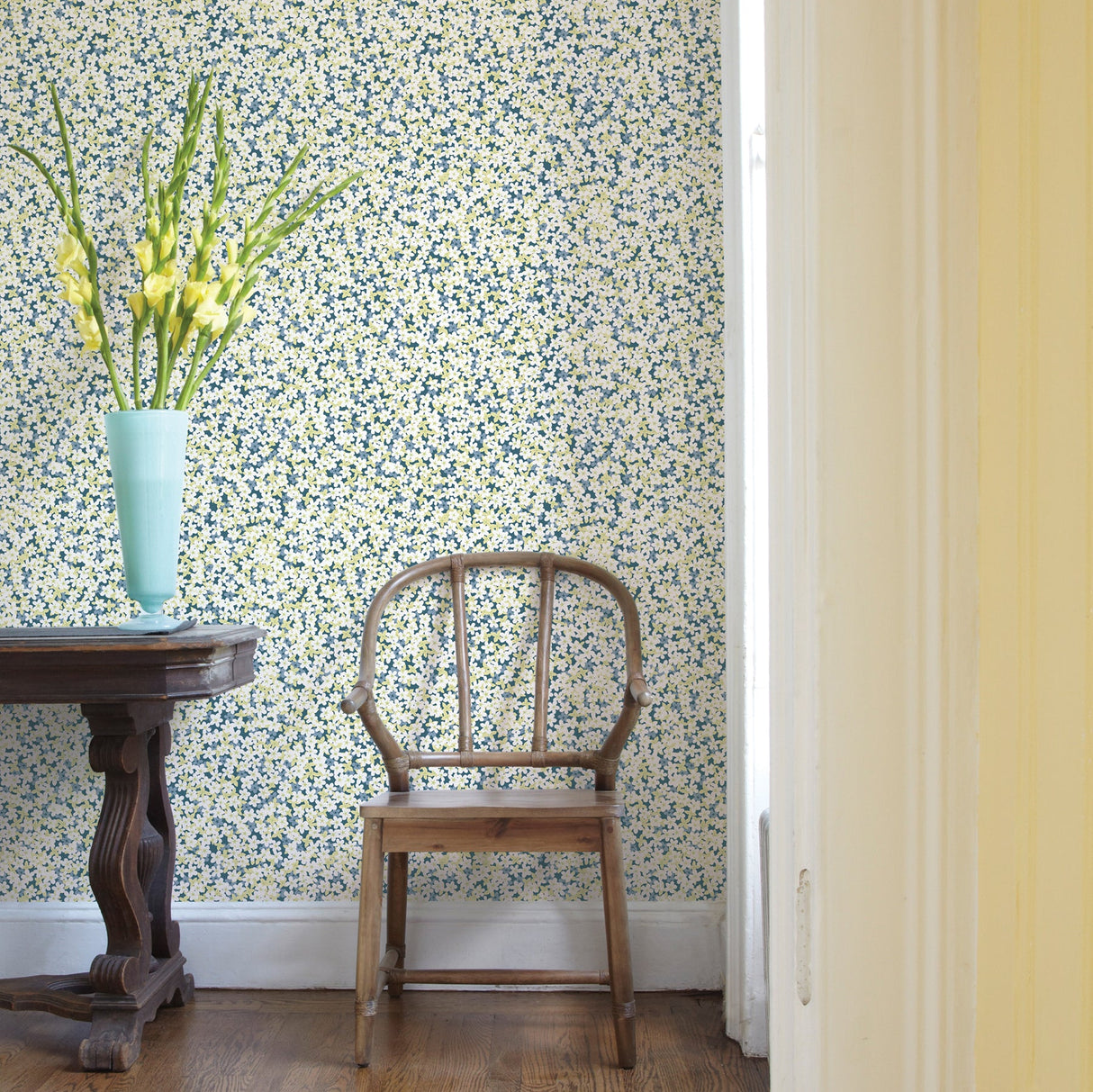 A-Street Prints 2901-25445 Giverny Blue Miniature Floral Wallpaper
