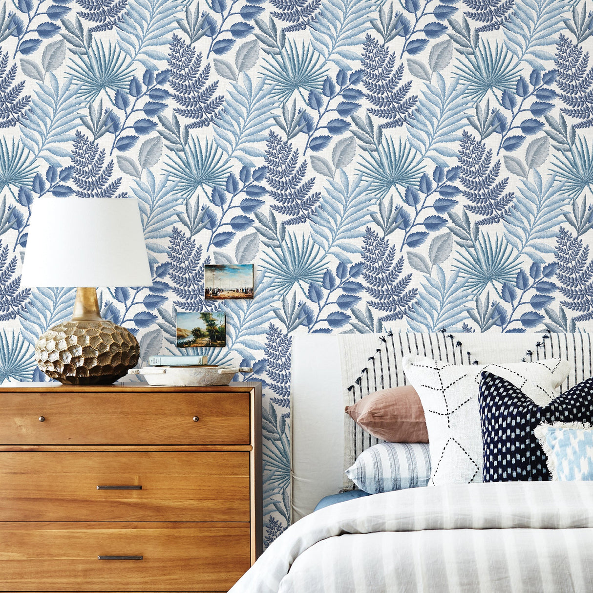 A-Street Prints 2901-87505 Palomas Blue Botanical Wallpaper
