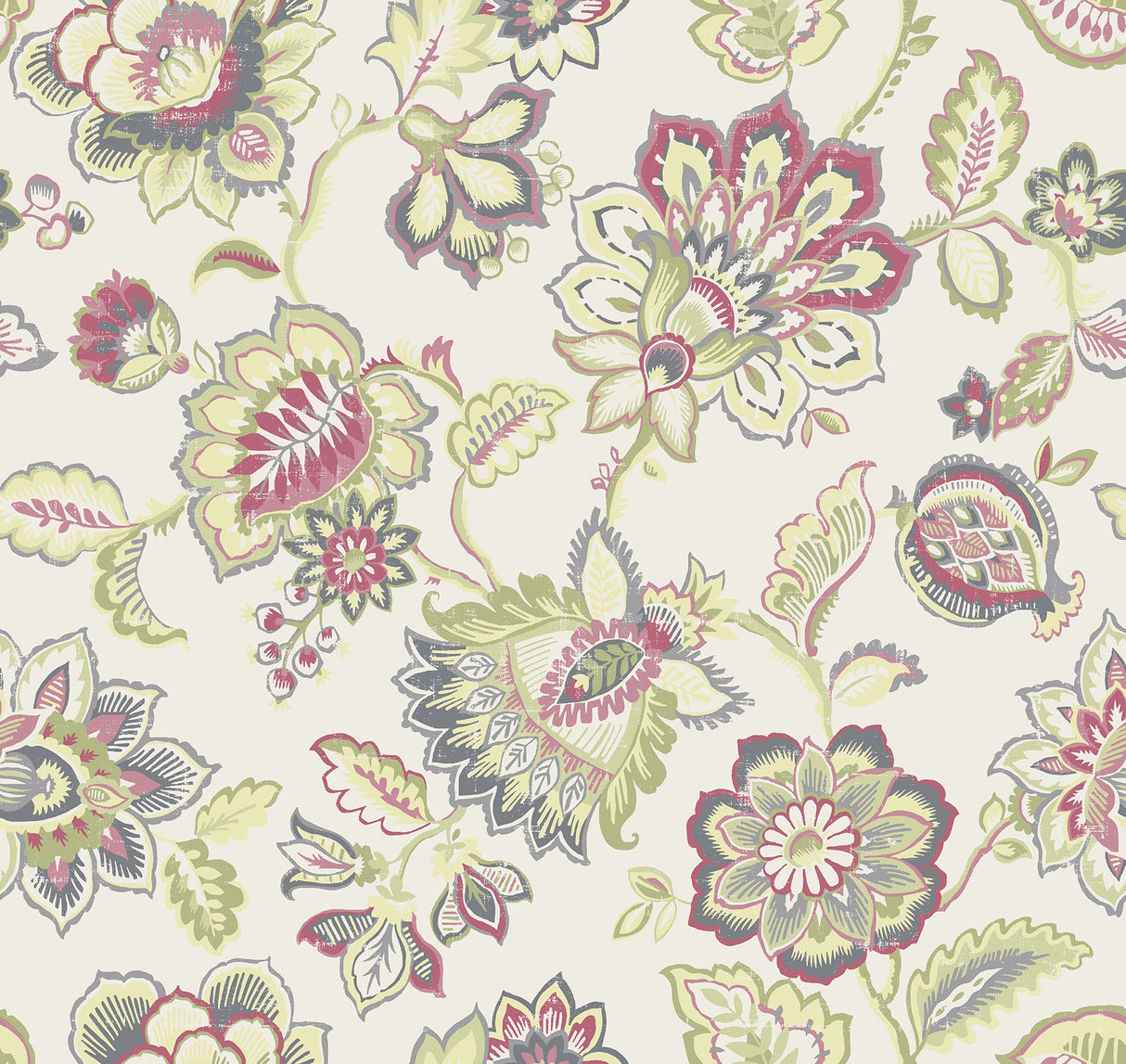 A-Street Prints 2901-87513 Corona Green Jacobean Wallpaper