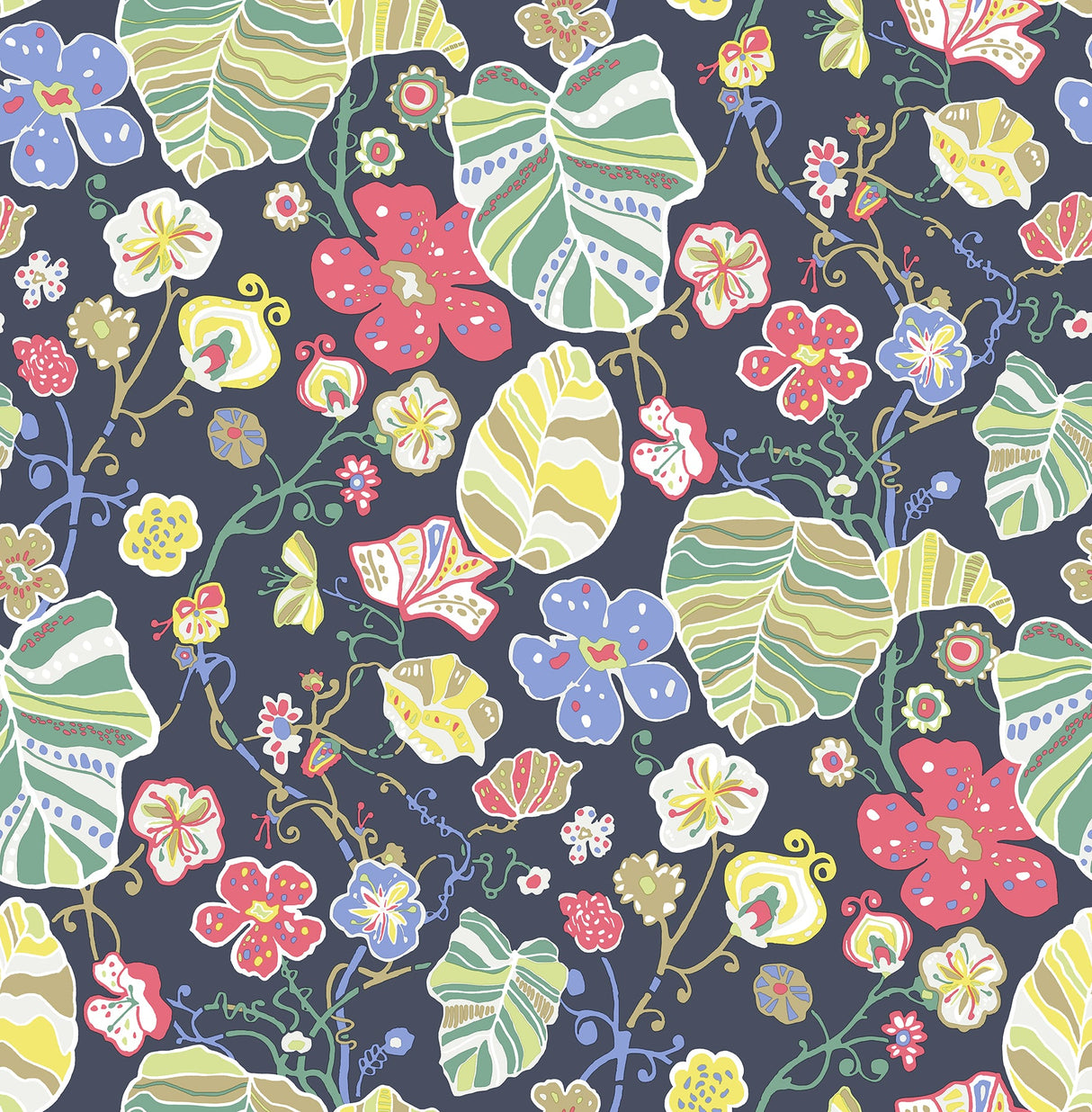 A-Street Prints 2903-25809 Gwyneth Navy Floral Wallpaper
