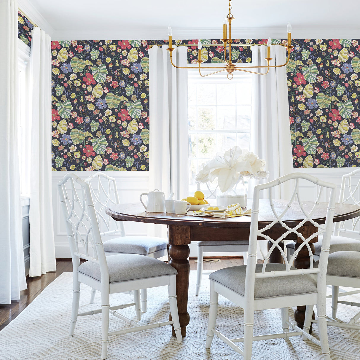 A-Street Prints 2903-25809 Gwyneth Navy Floral Wallpaper
