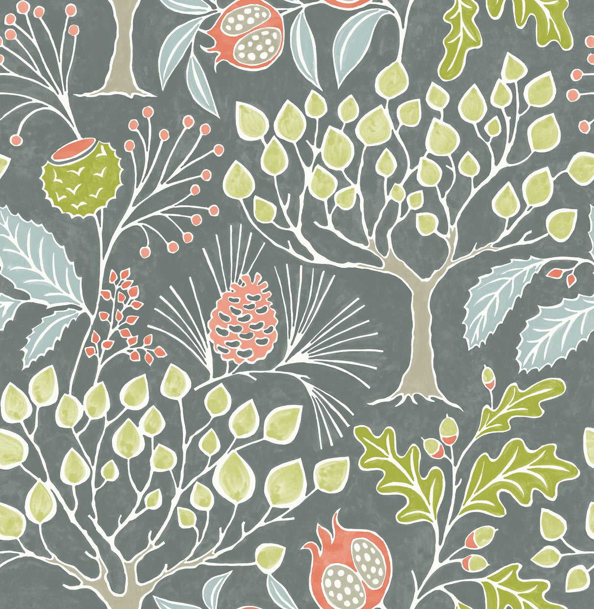 A-Street Prints 2903-25831 Shiloh Grey Botanical Wallpaper