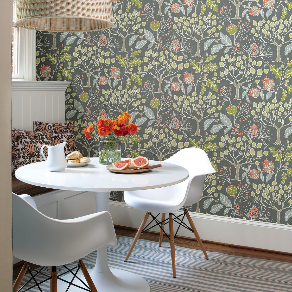 A-Street Prints 2903-25831 Shiloh Grey Botanical Wallpaper