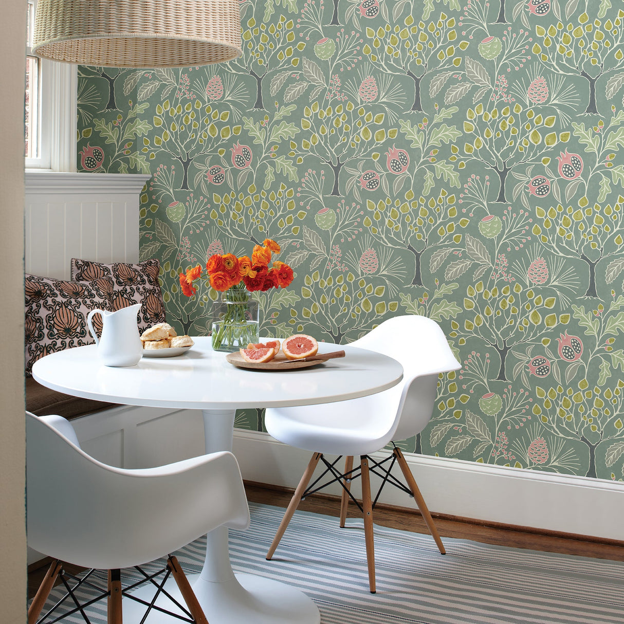 A-Street Prints 2903-25832 Shiloh Green Botanical Wallpaper
