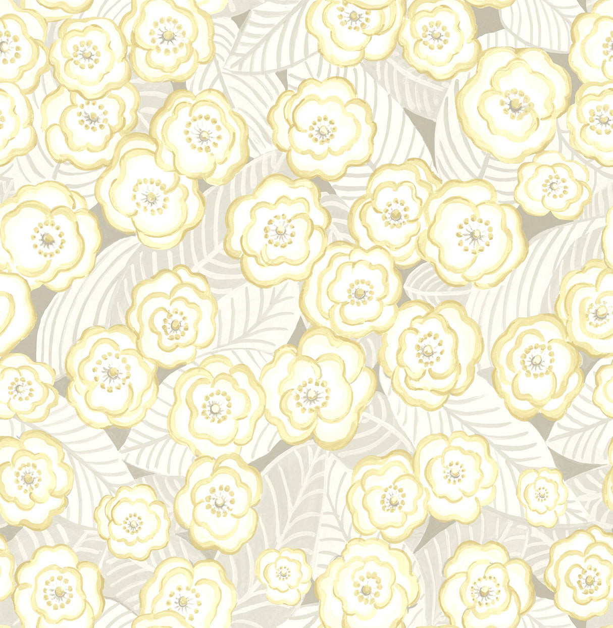 A-Street Prints 2903-25834 Emery Light Yellow Floral Wallpaper