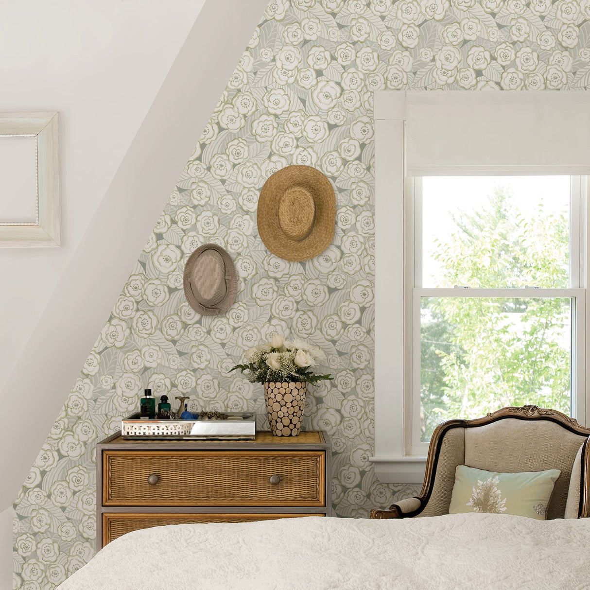 A-Street Prints 2903-25835 Emery Grey Floral Wallpaper