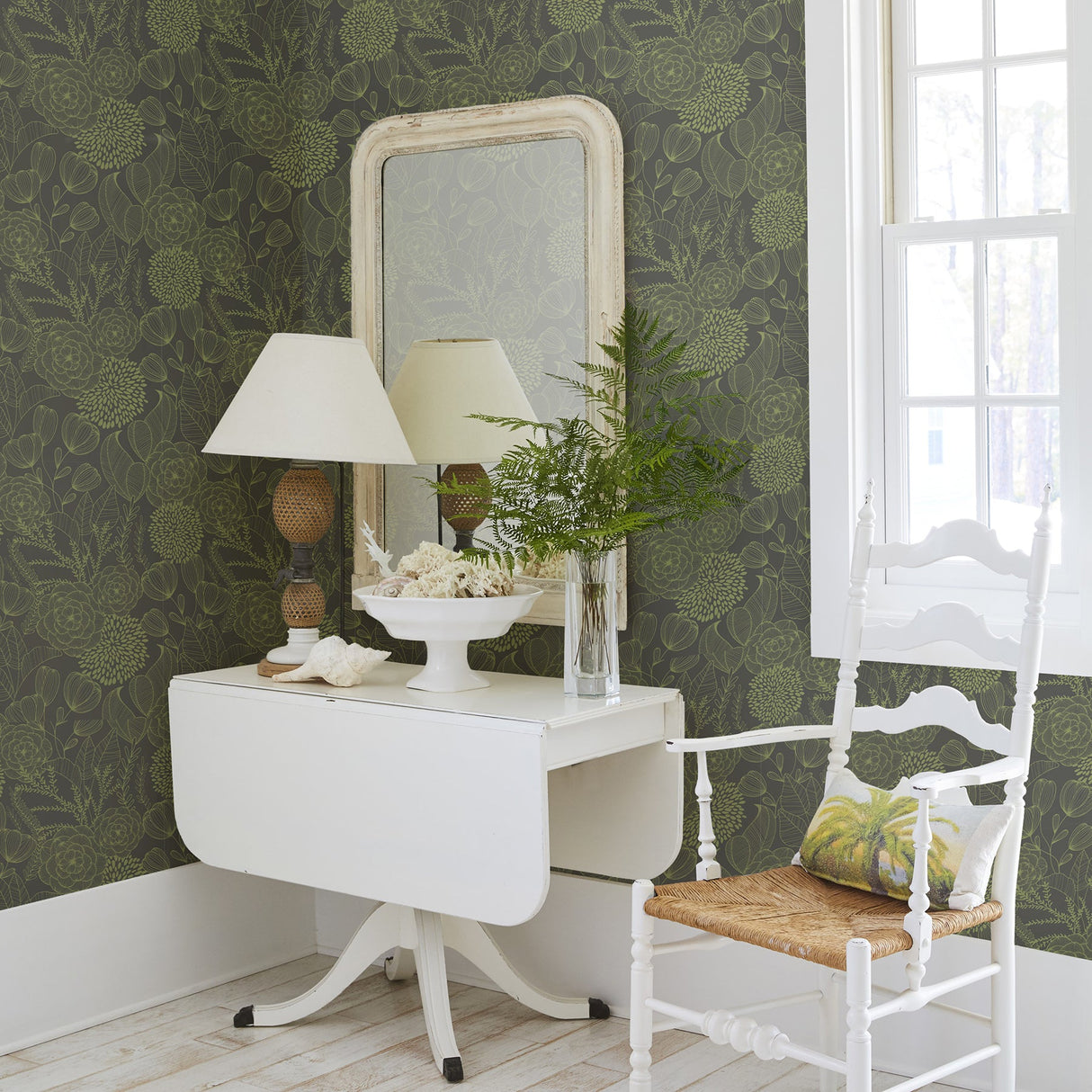 A-Street Prints 2903-25855 Alannah Green Botanical Wallpaper