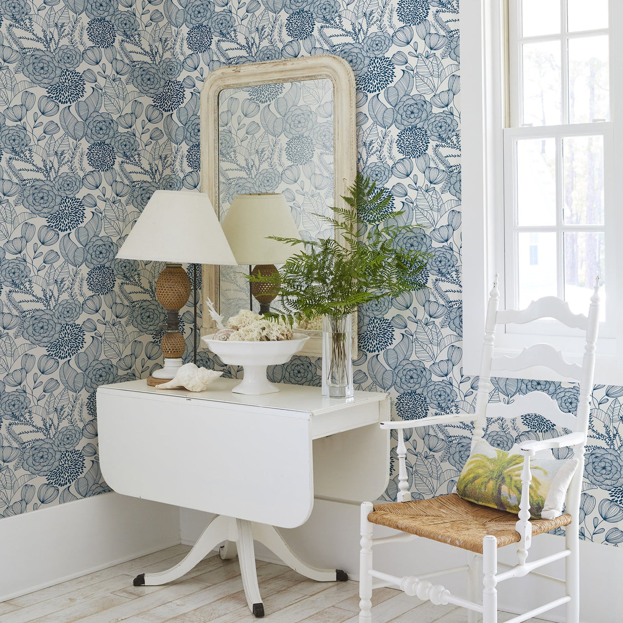 A-Street Prints 2903-25857 Alannah Navy Botanical Wallpaper