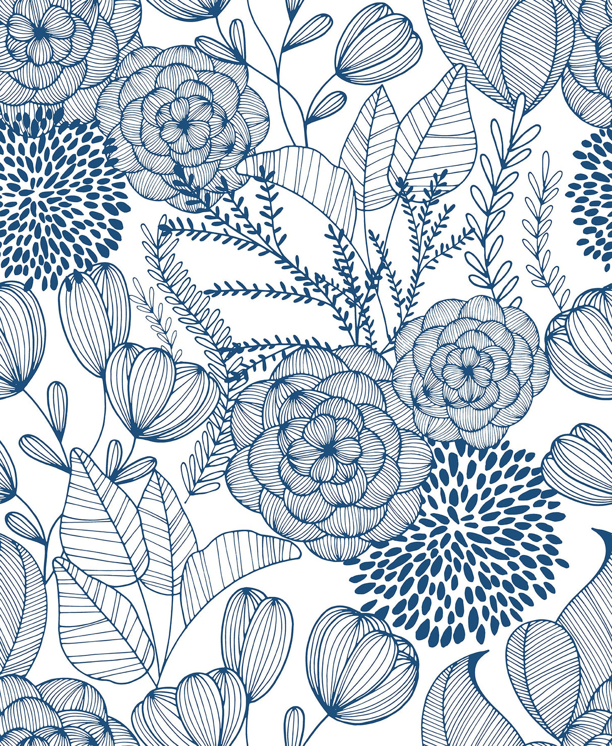 A-Street Prints 2903-25857 Alannah Navy Botanical Wallpaper
