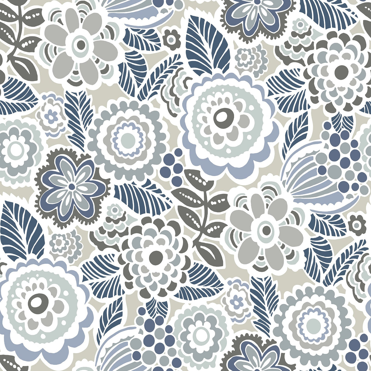 A-Street Prints 2903-25864 Lucy Grey Floral Wallpaper
