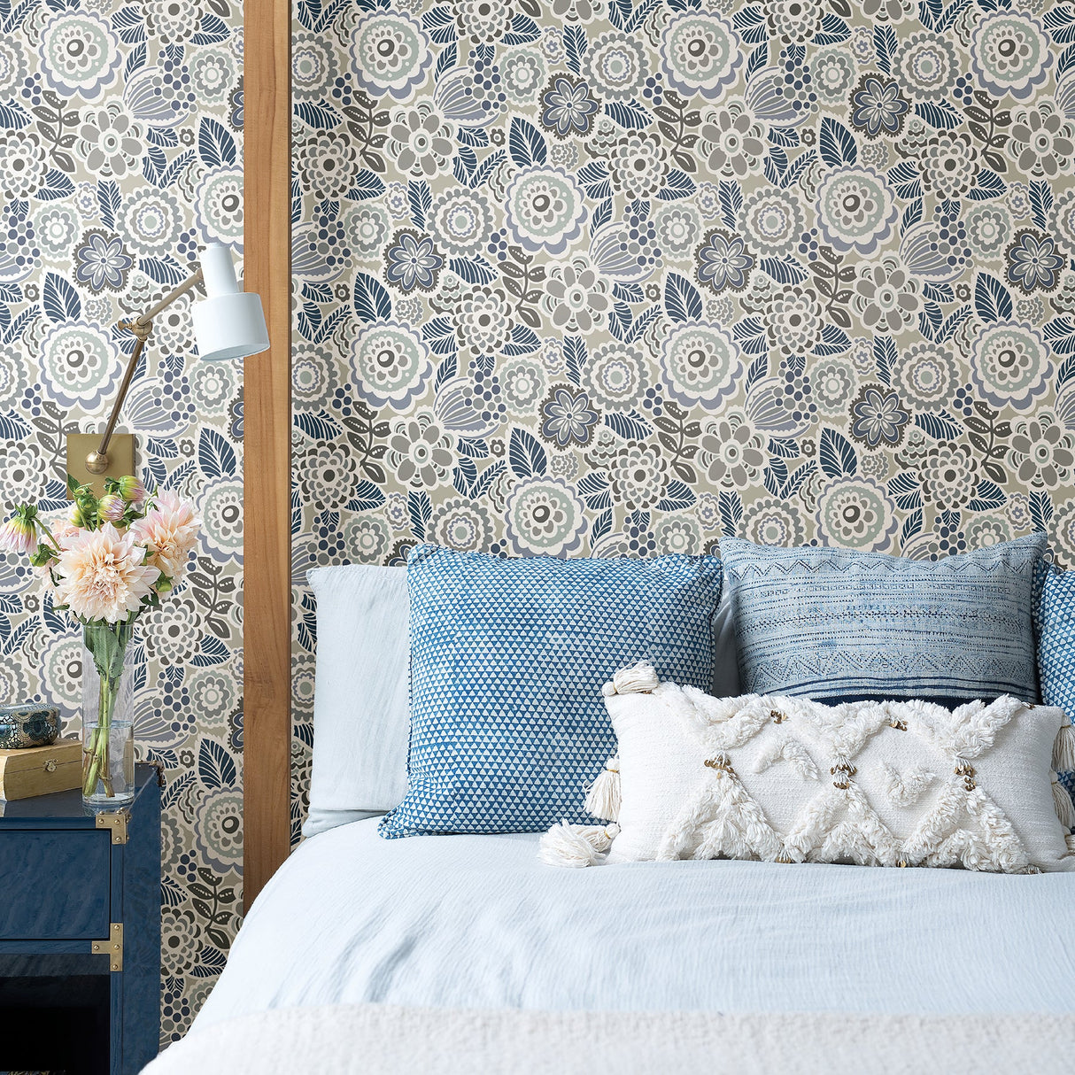 A-Street Prints 2903-25864 Lucy Grey Floral Wallpaper