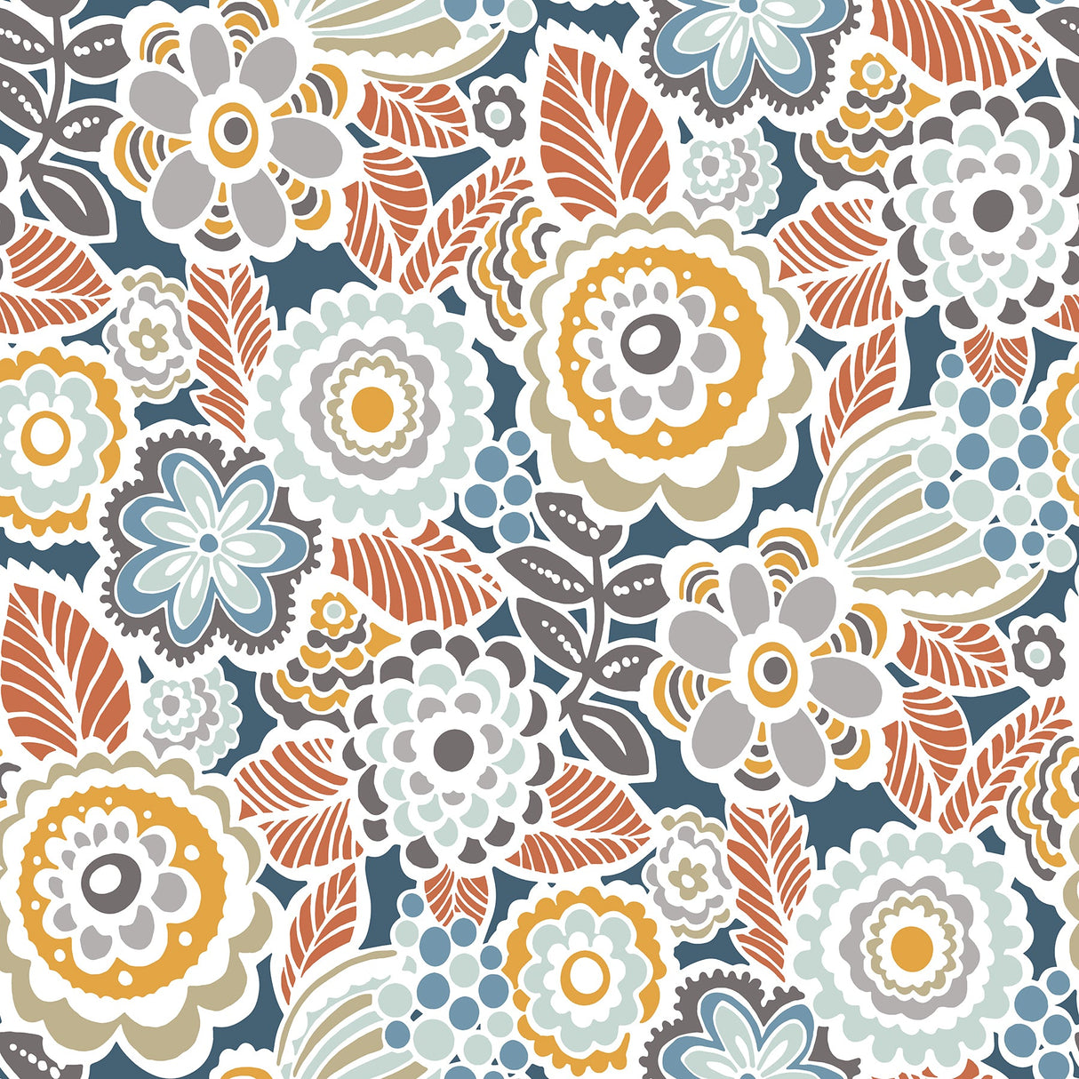 A-Street Prints 2903-25866 Lucy Navy Floral Wallpaper