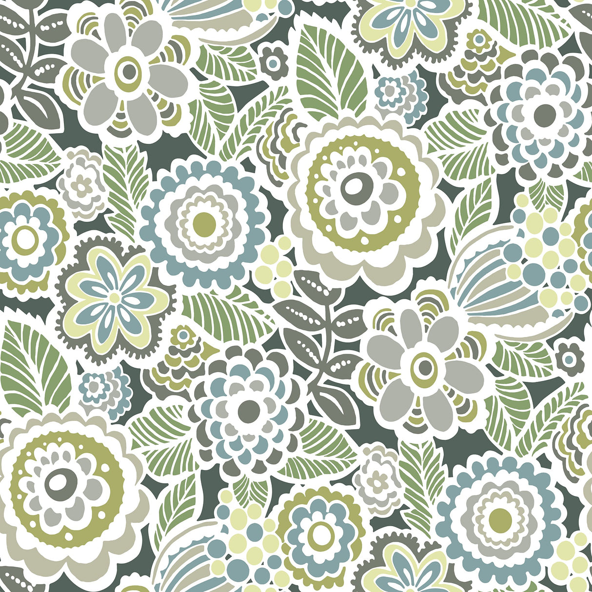 A-Street Prints 2903-25867 Lucy Green Floral Wallpaper