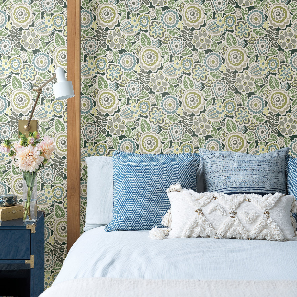 A-Street Prints 2903-25867 Lucy Green Floral Wallpaper