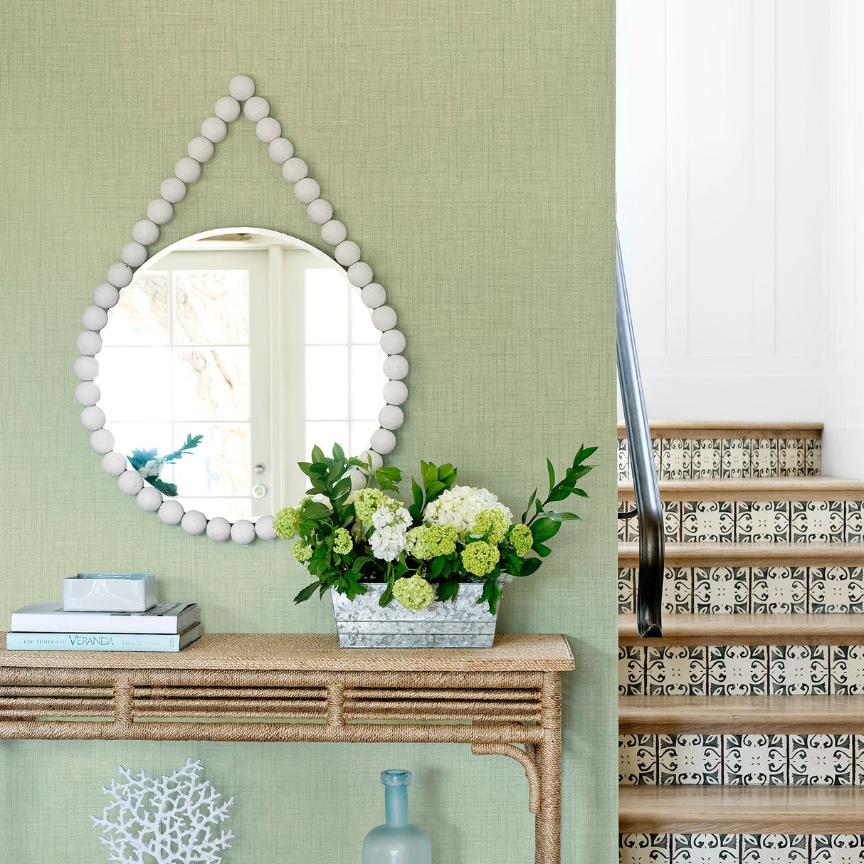 A-Street Prints 2903-25874 Jocelyn Light Green Faux Linen Wallpaper